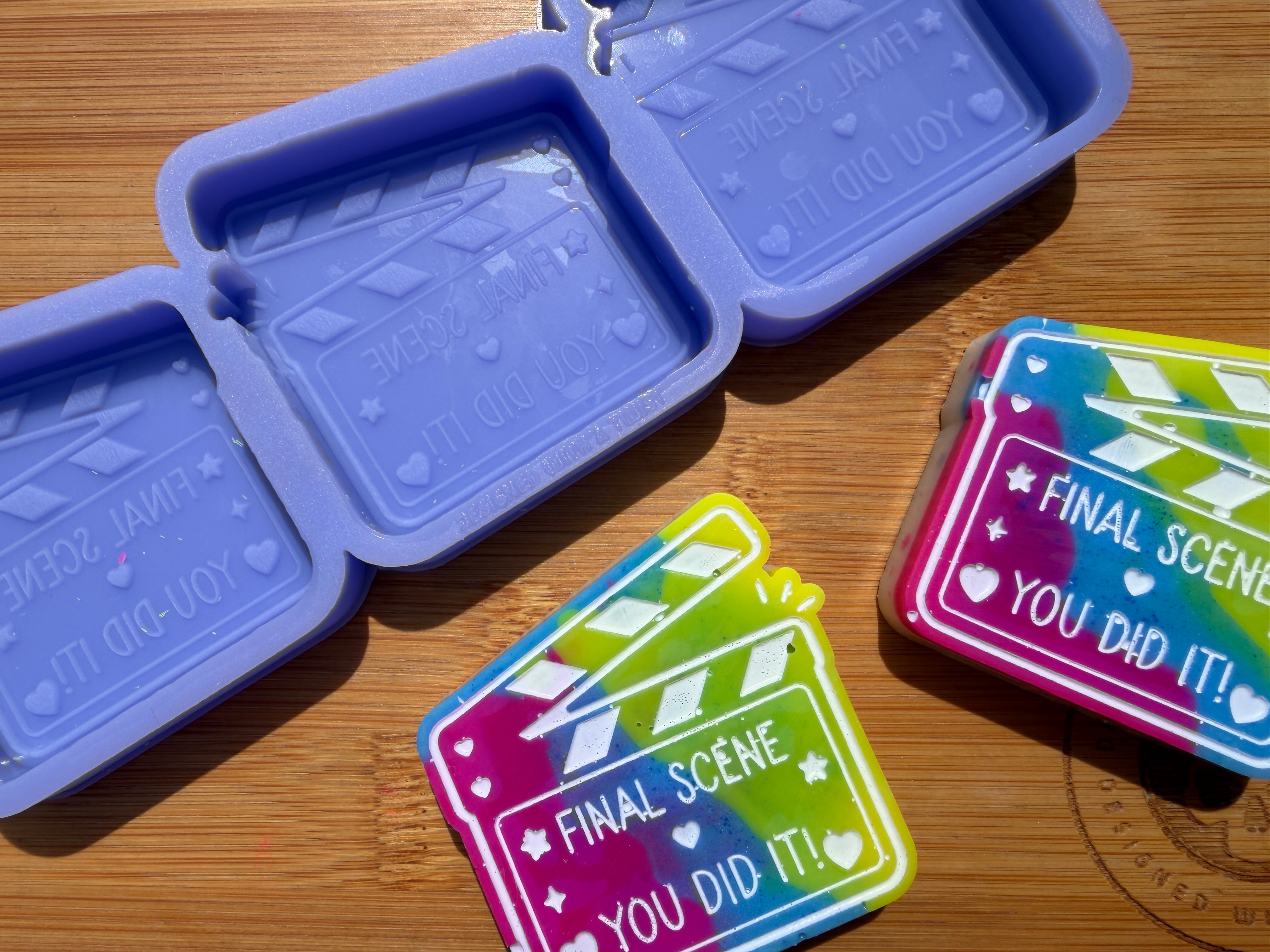 You Did It Clapper Board Silicone Mold - 3 Cavities