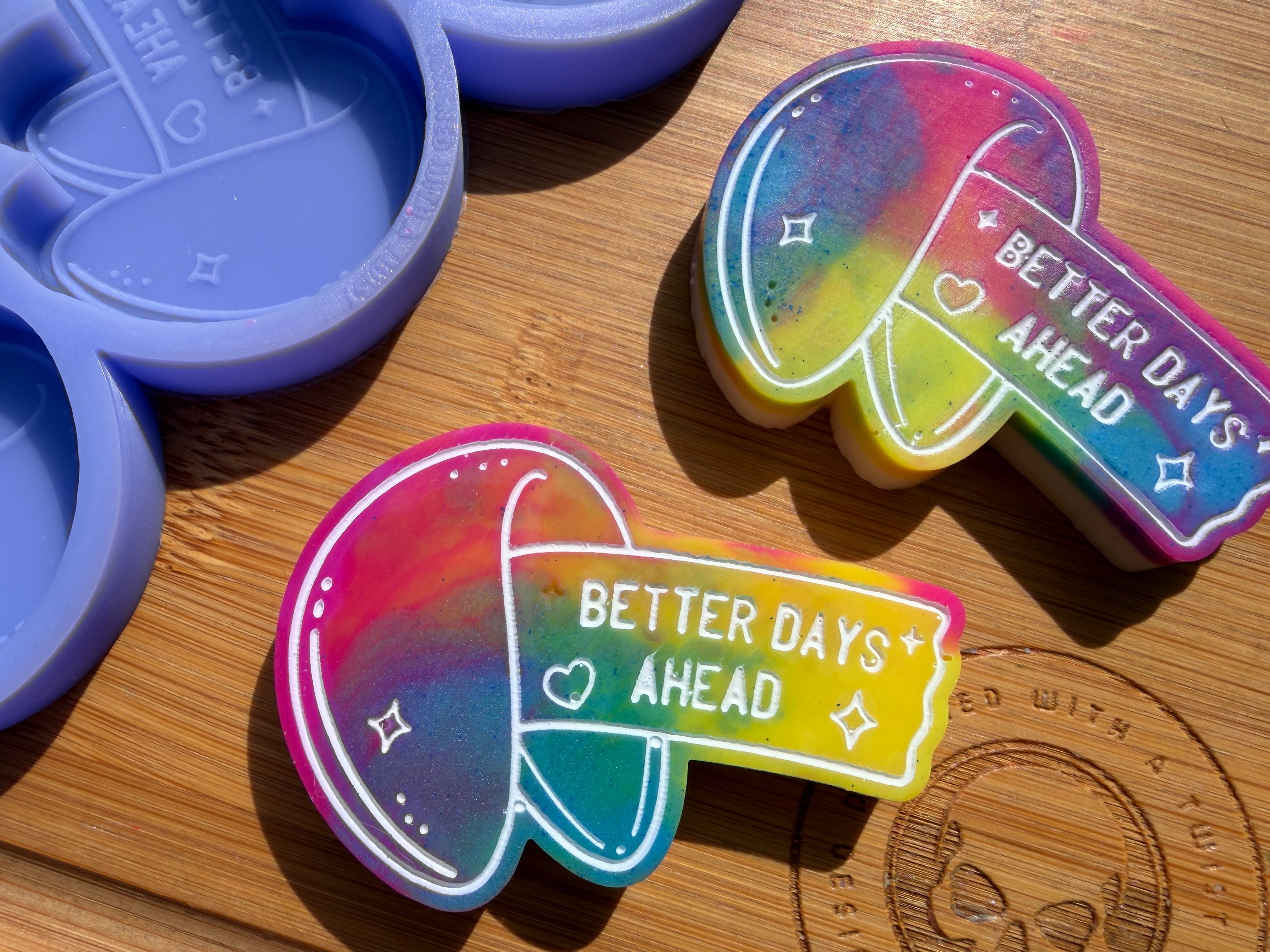 Better Days Ahead Fortune Cookie Silicone Mold 3 Cavities Designed better-days-ahead-fortune-cookie-silicone-mold-3-cavities-designed