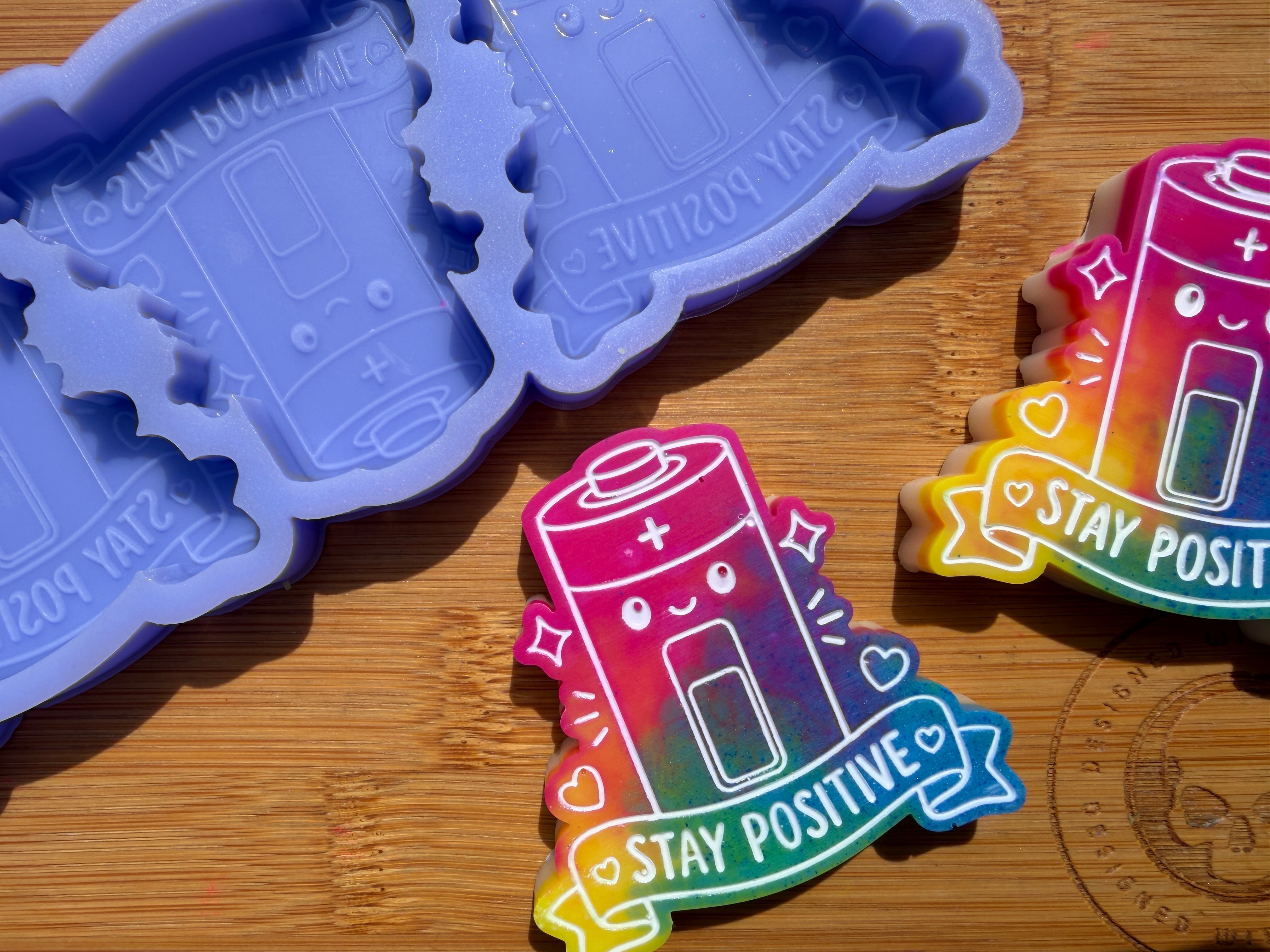 Stay Positive Battery Silicone Mold - 3 Cavities