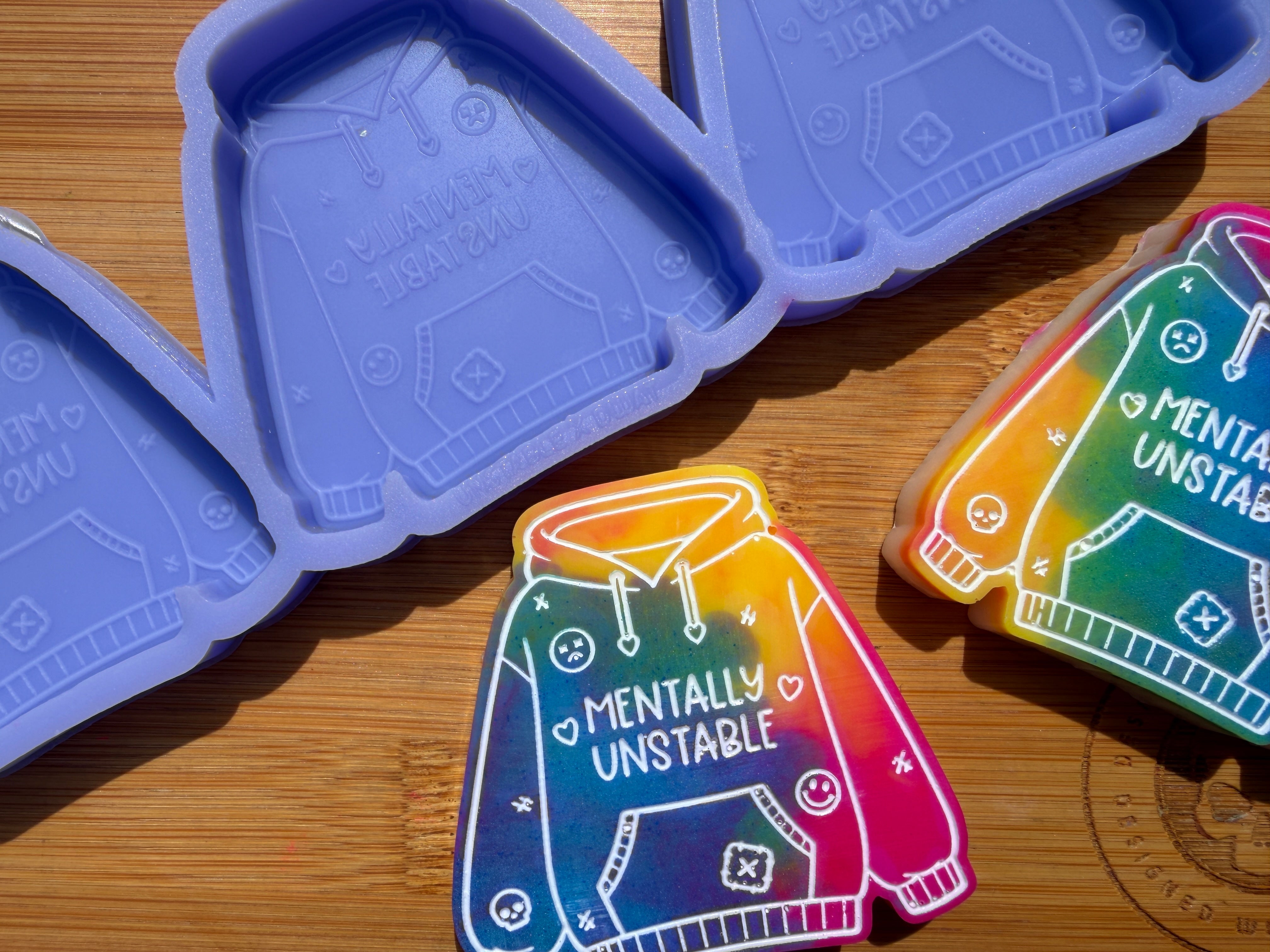Mentally Unstable Hoodie Silicone Mold - 3 Cavities