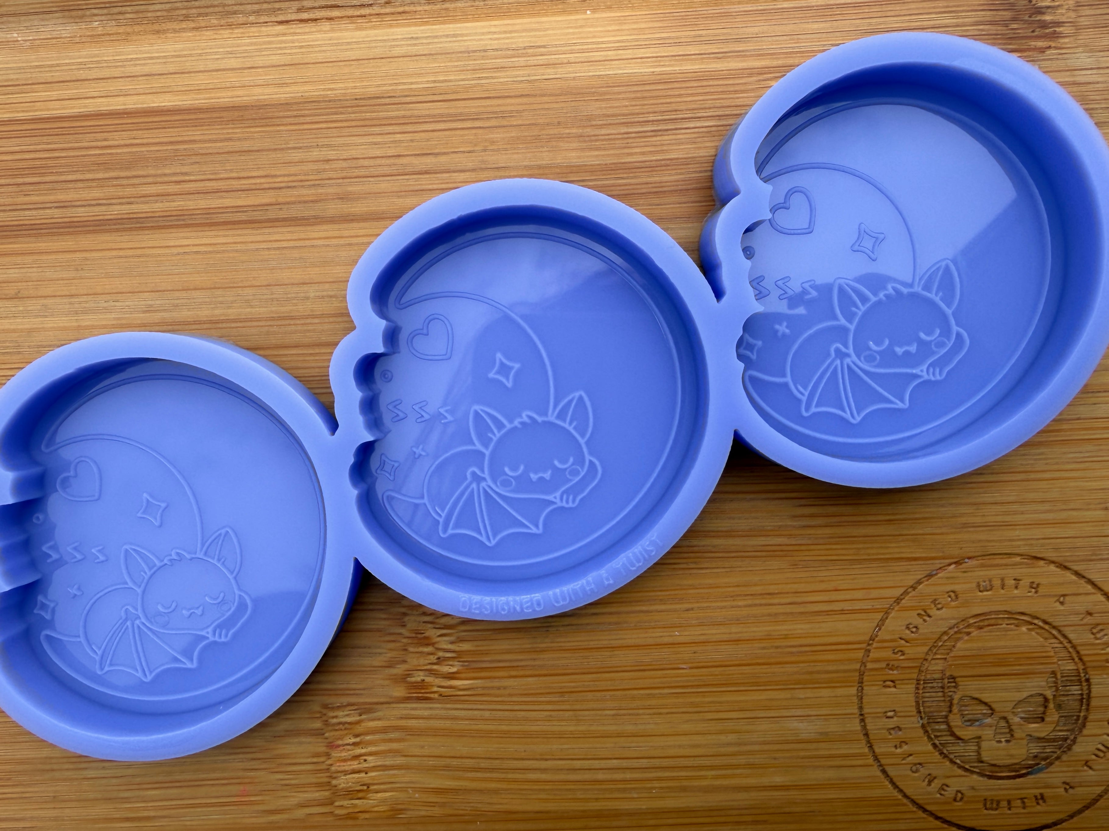 Sleepy Moon Bat Silicone Mold - 3 Cavities