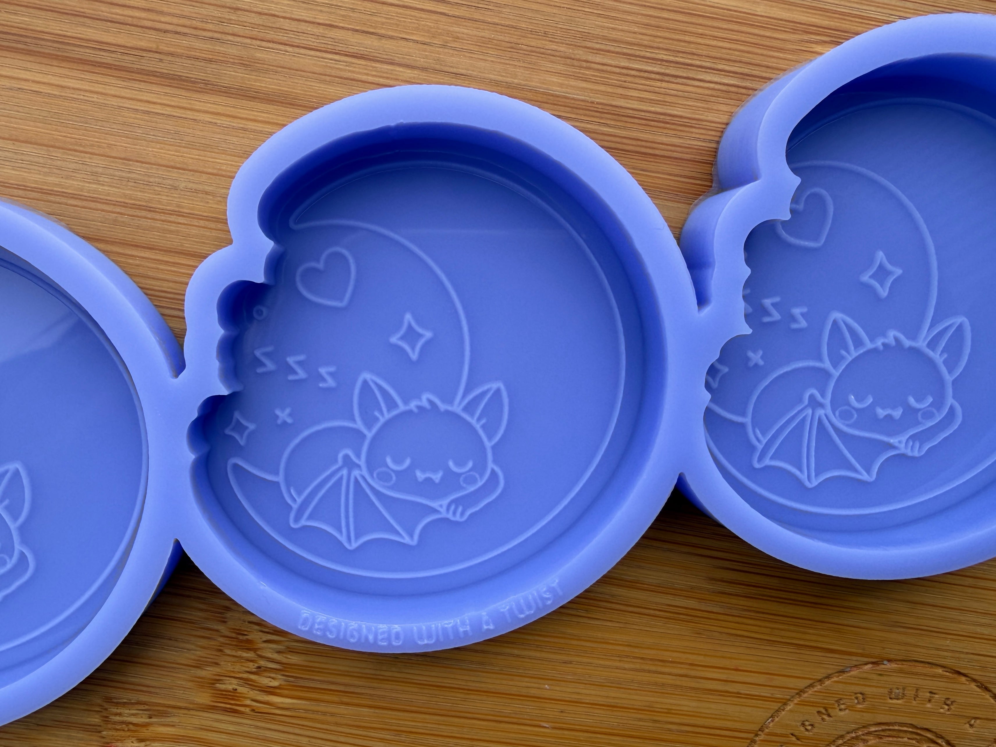 Sleepy Moon Bat Silicone Mold - 3 Cavities
