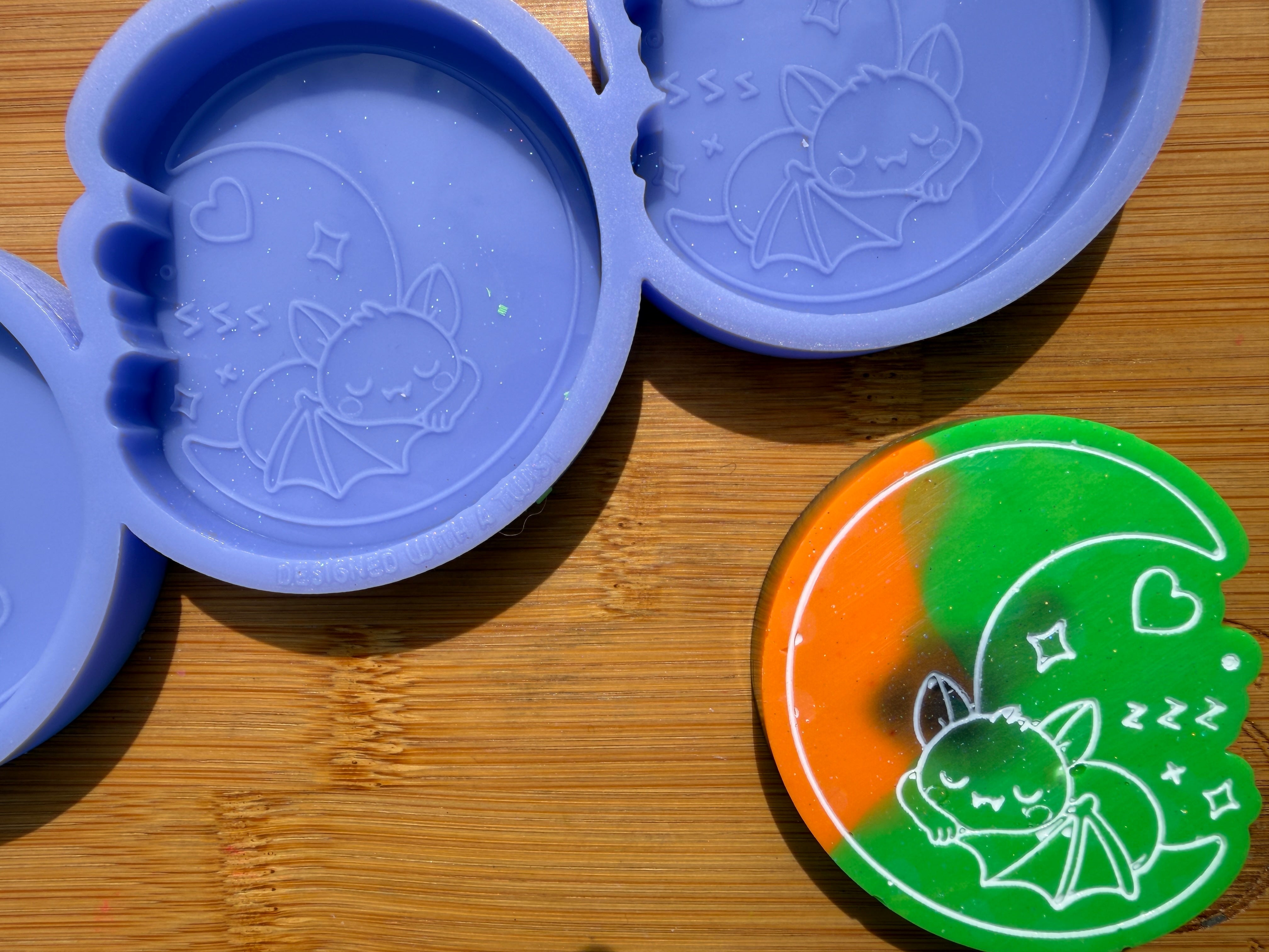 Sleepy Moon Bat Silicone Mold - 3 Cavities
