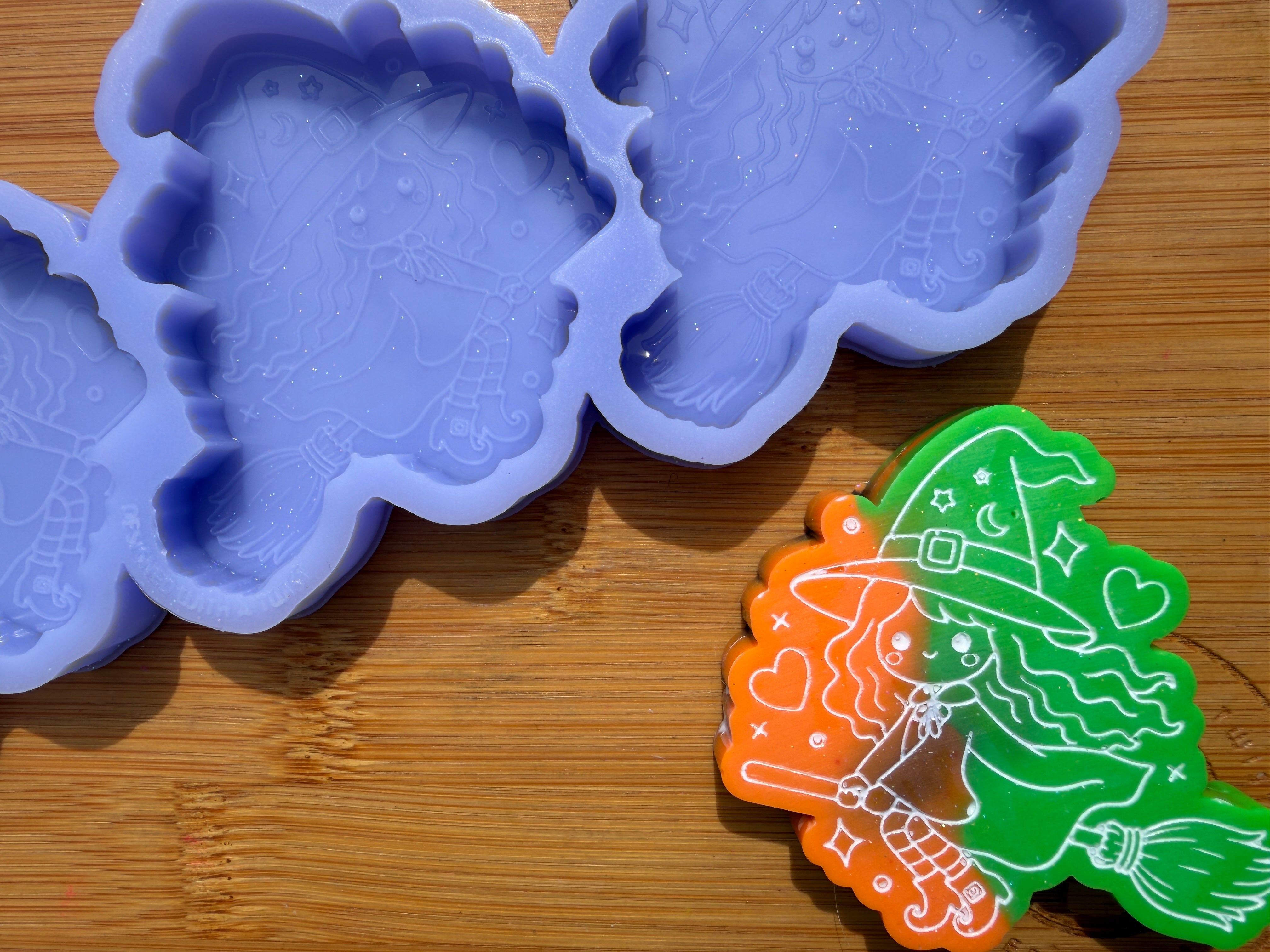 Flying Witch Silicone Mold - 3 Cavities