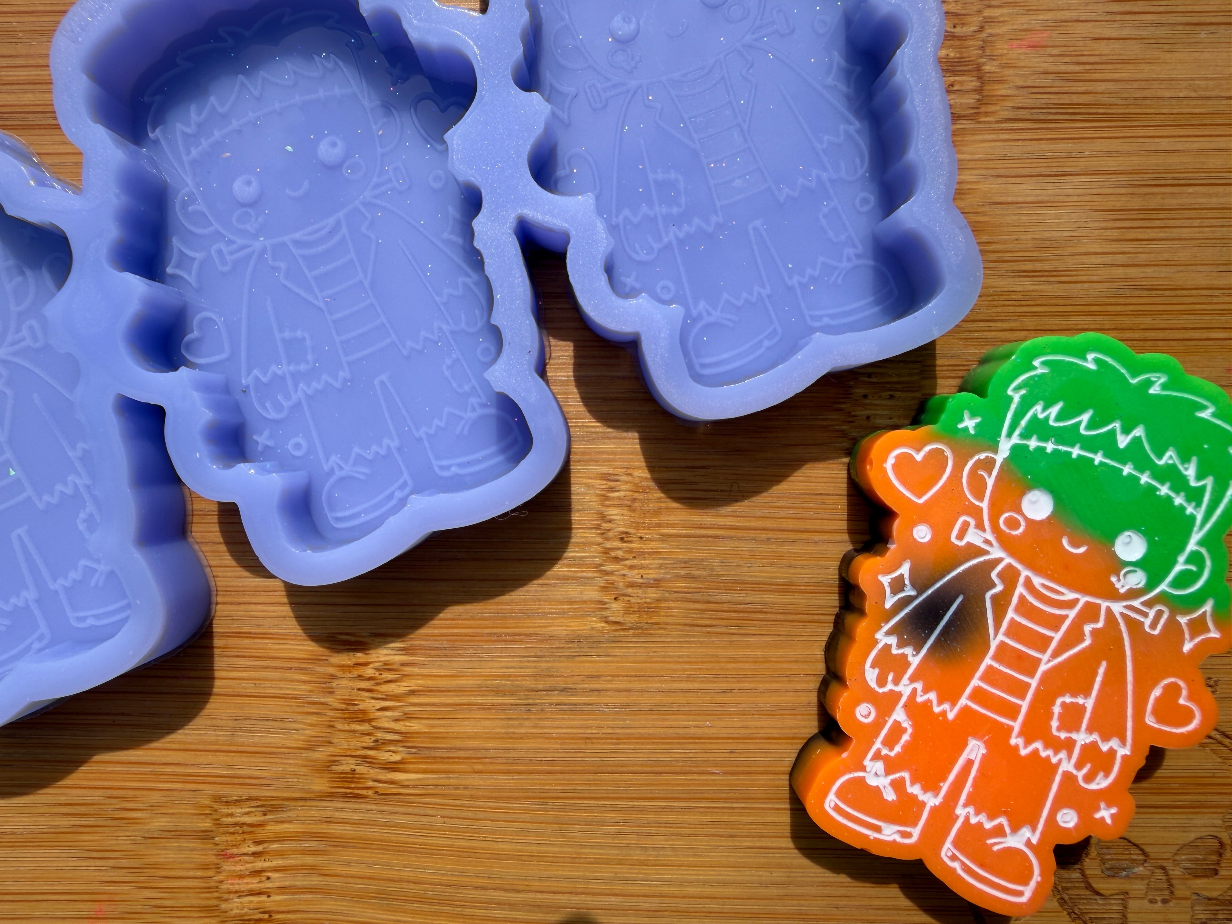 Cute Frankenstein Silicone Mold - 3 Cavities