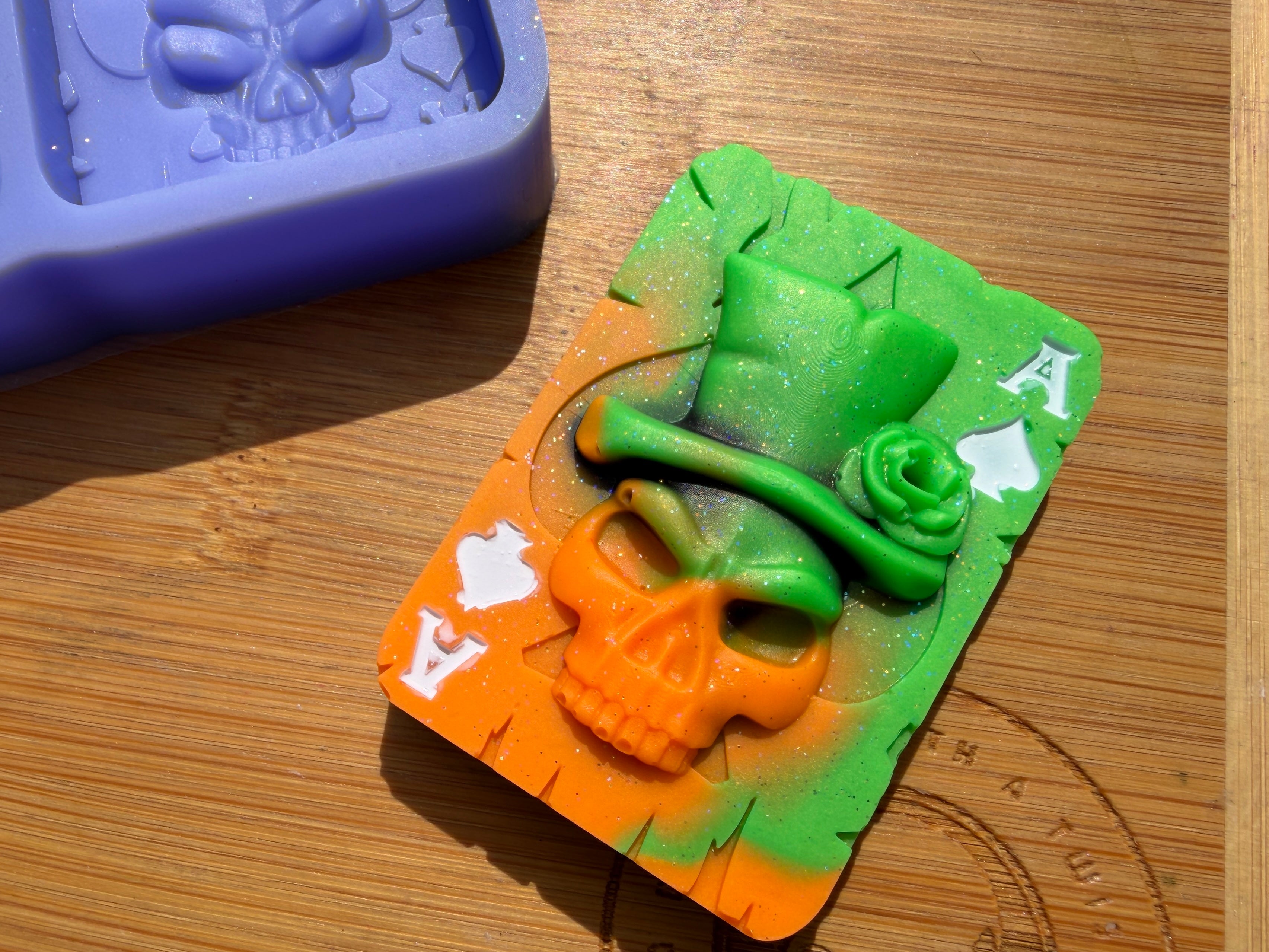 3d Skull Playing Card Silicone Mold - 3 Cavities