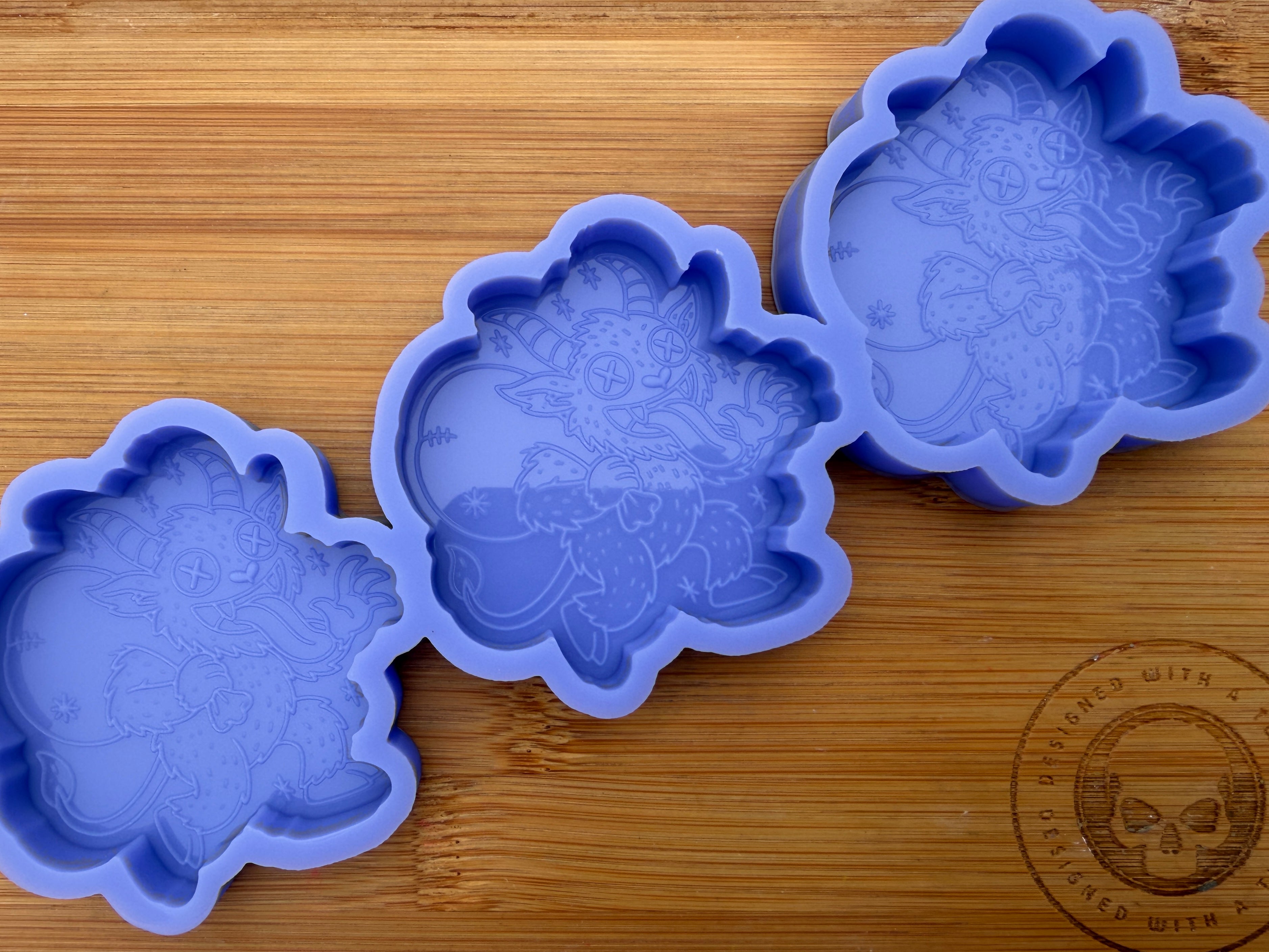 Cute Krampus Silicone Mold - 3 Cavities