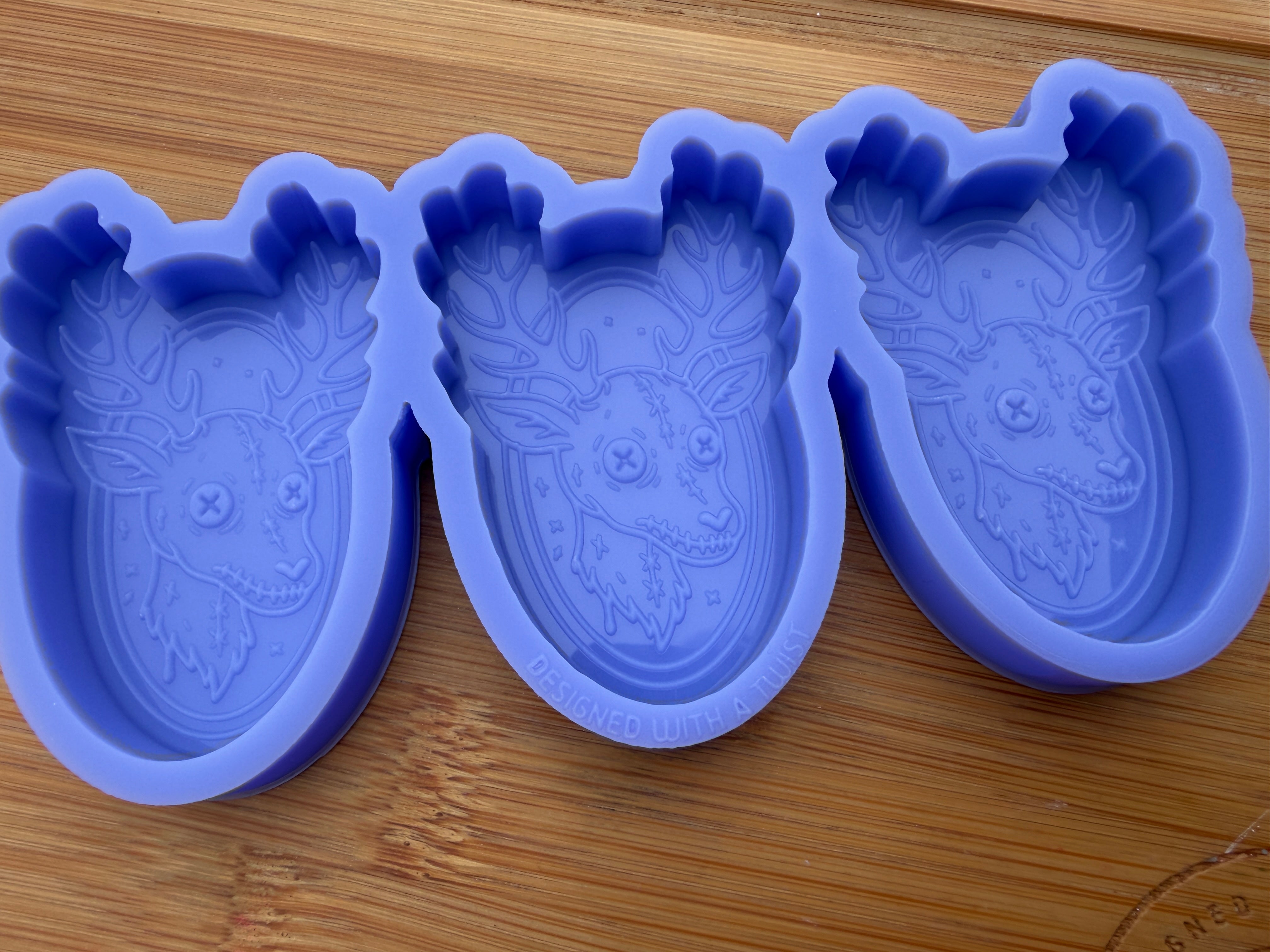 Skeleton Reindeer Silicone Mold - 3 Cavities