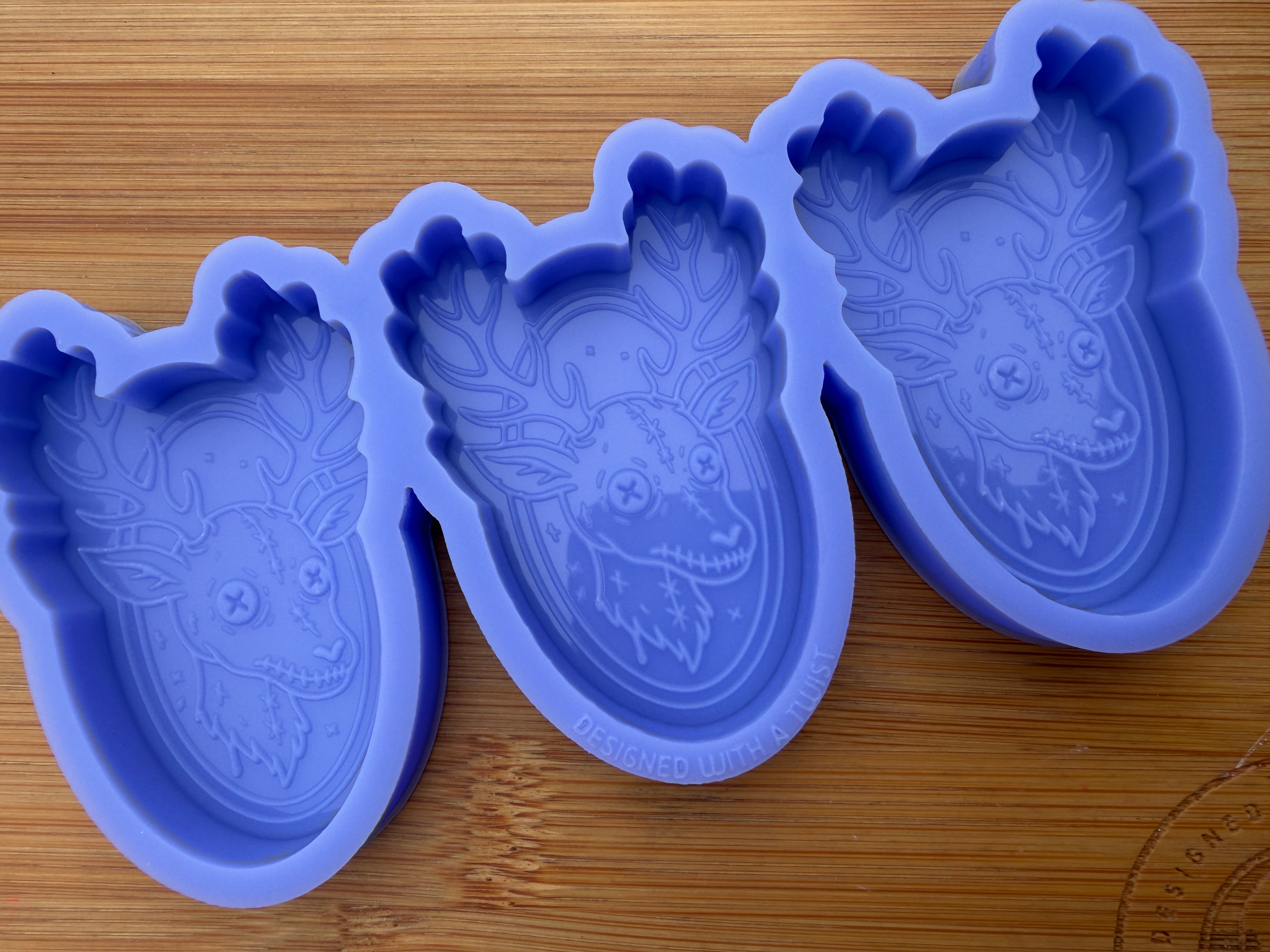 Skeleton Reindeer Silicone Mold - 3 Cavities