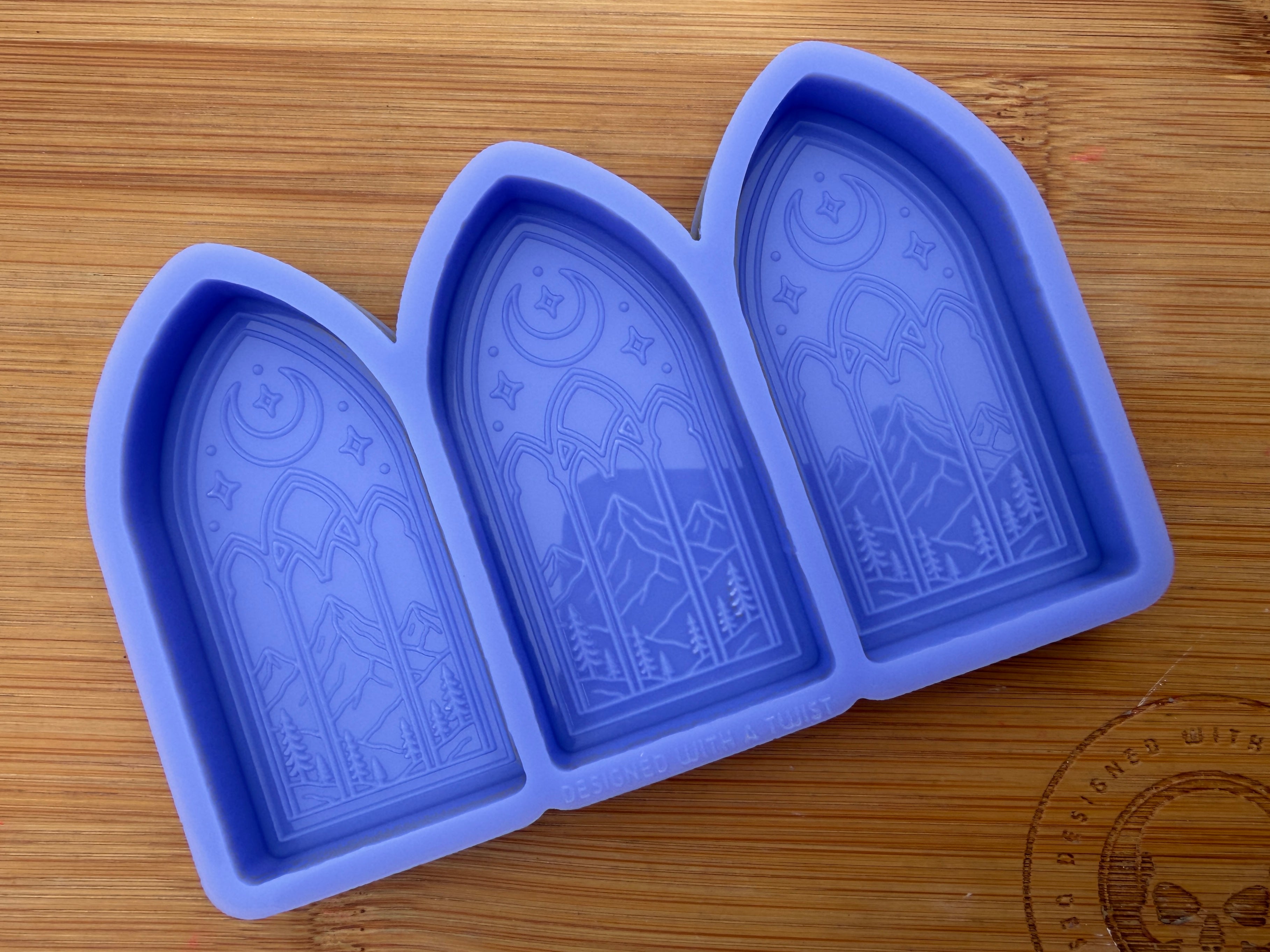 Gothic Window Silicone Mold - 3 Cavities