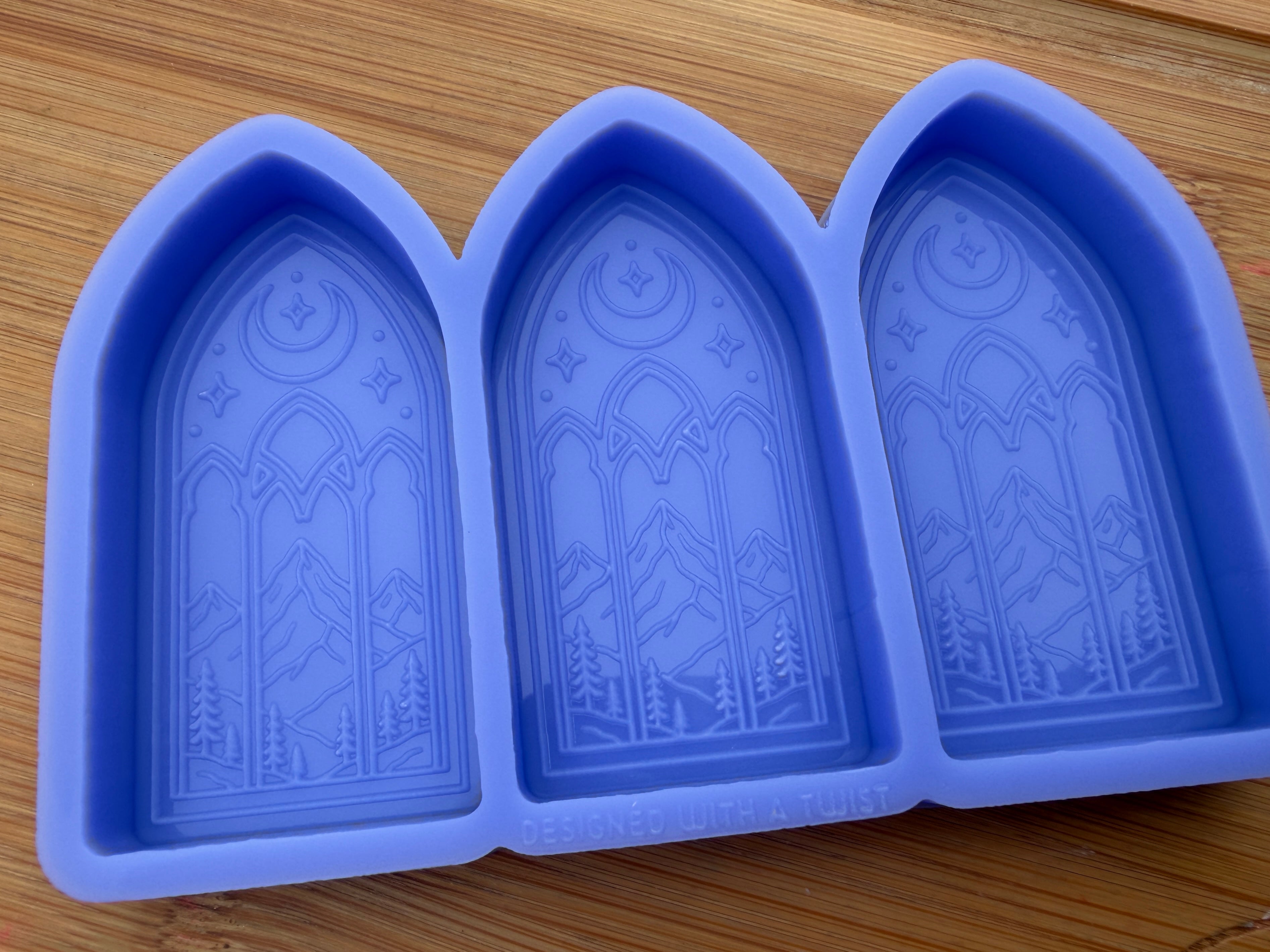 Gothic Window Silicone Mold - 3 Cavities