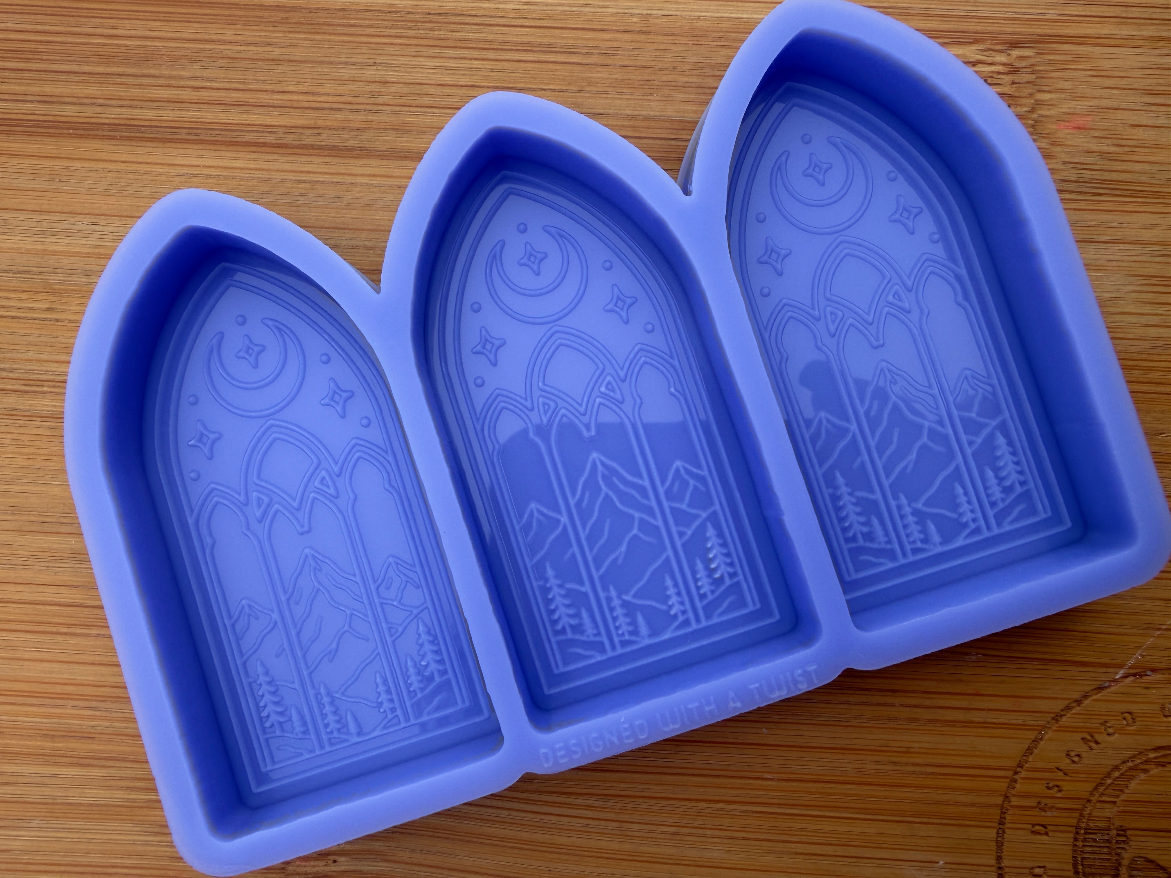 Gothic Window Silicone Mold - 3 Cavities