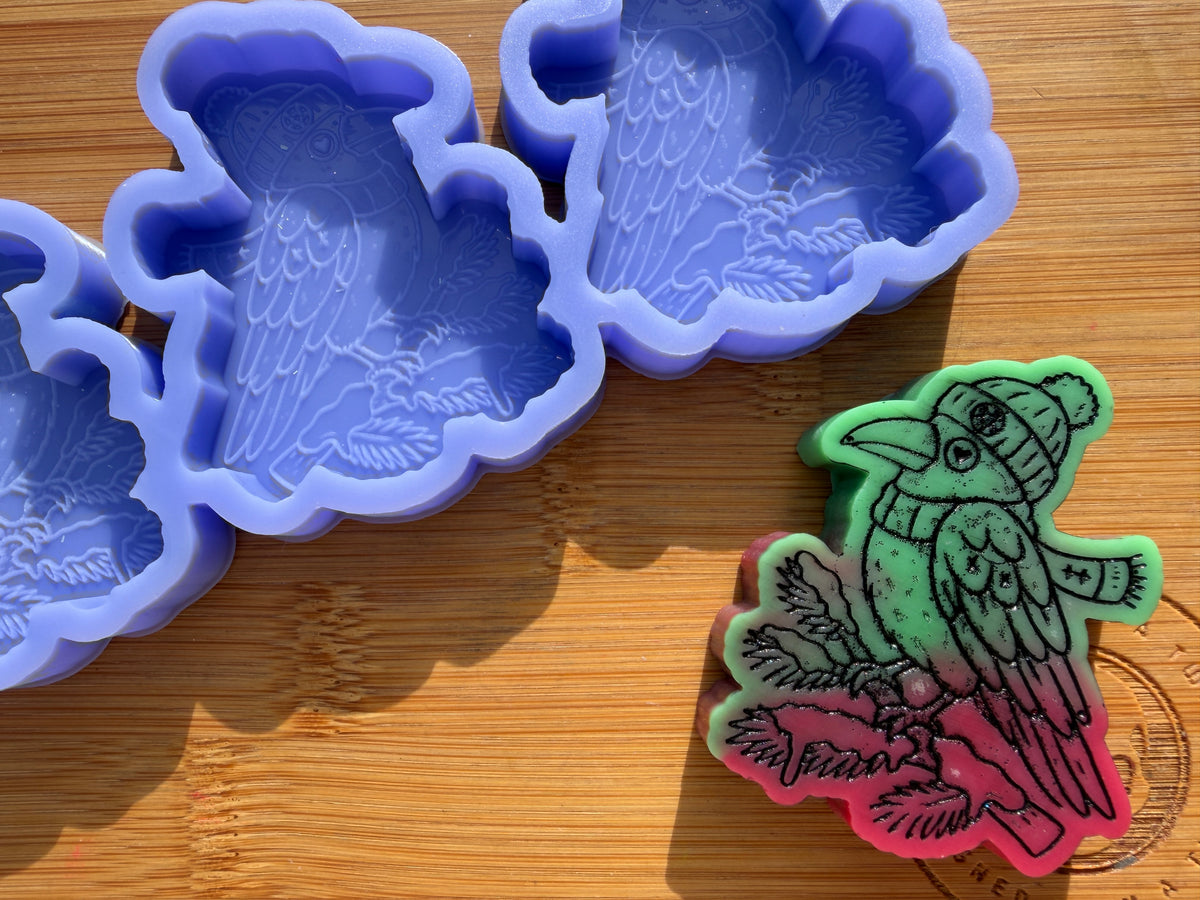 Festive Raven Silicone Mold - 3 Cavities