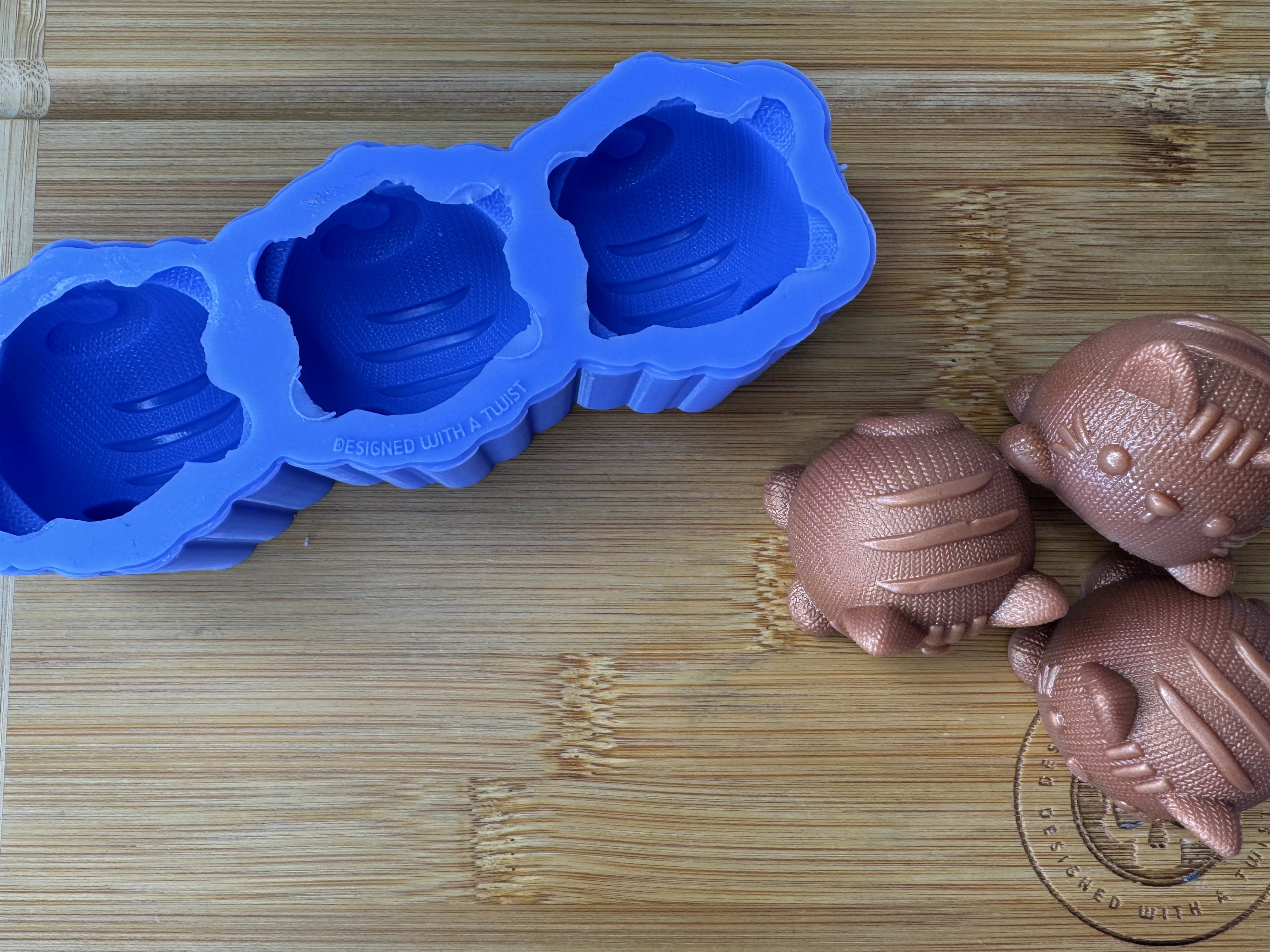 3D Knitted Kitty Silicone Mold Trio
