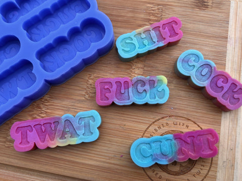 Swear Word Melts Silicone Mold - Designed with a Twist - Top quality silicone molds made in the UK.
