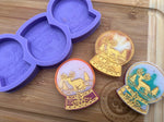 Reindeer Snowglobe Wax Melt Silicone Mold - Designed with a Twist - Top quality silicone molds made in the UK.