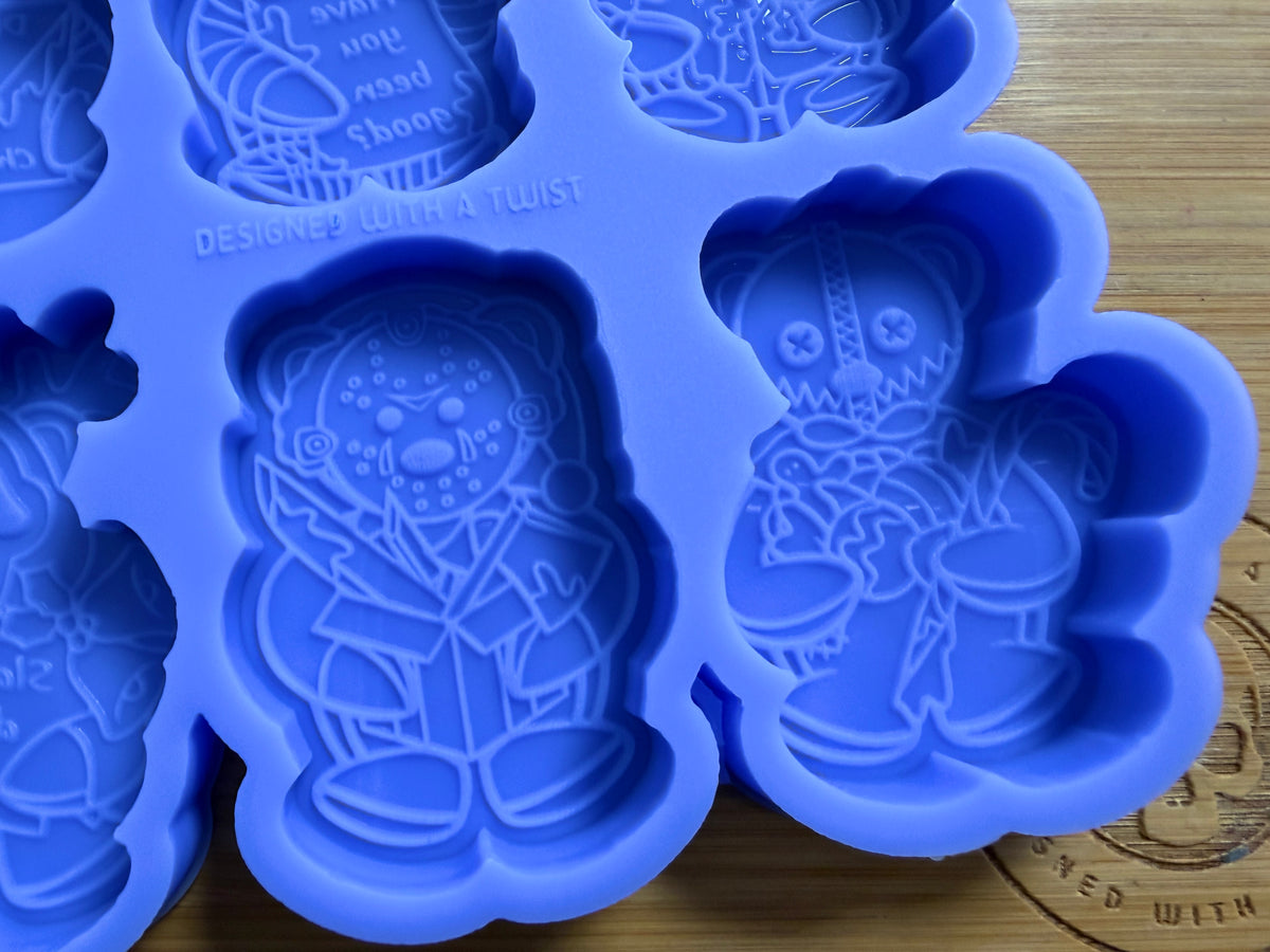 Christmas Killer Teddies Wax Melt Silicone Mold