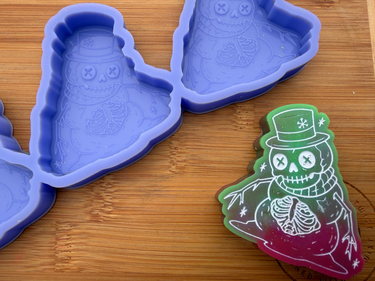Melting Skeleton Snowman Silicone Mold - 3 Cavities
