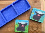 Cute Highland Cow Silicone Mold Square - Designed with a Twist - Top quality silicone molds made in the UK.