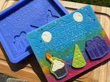 Happy Birthday Mini Slab Silicone Mold - Designed with a Twist - Top quality silicone molds made in the UK.