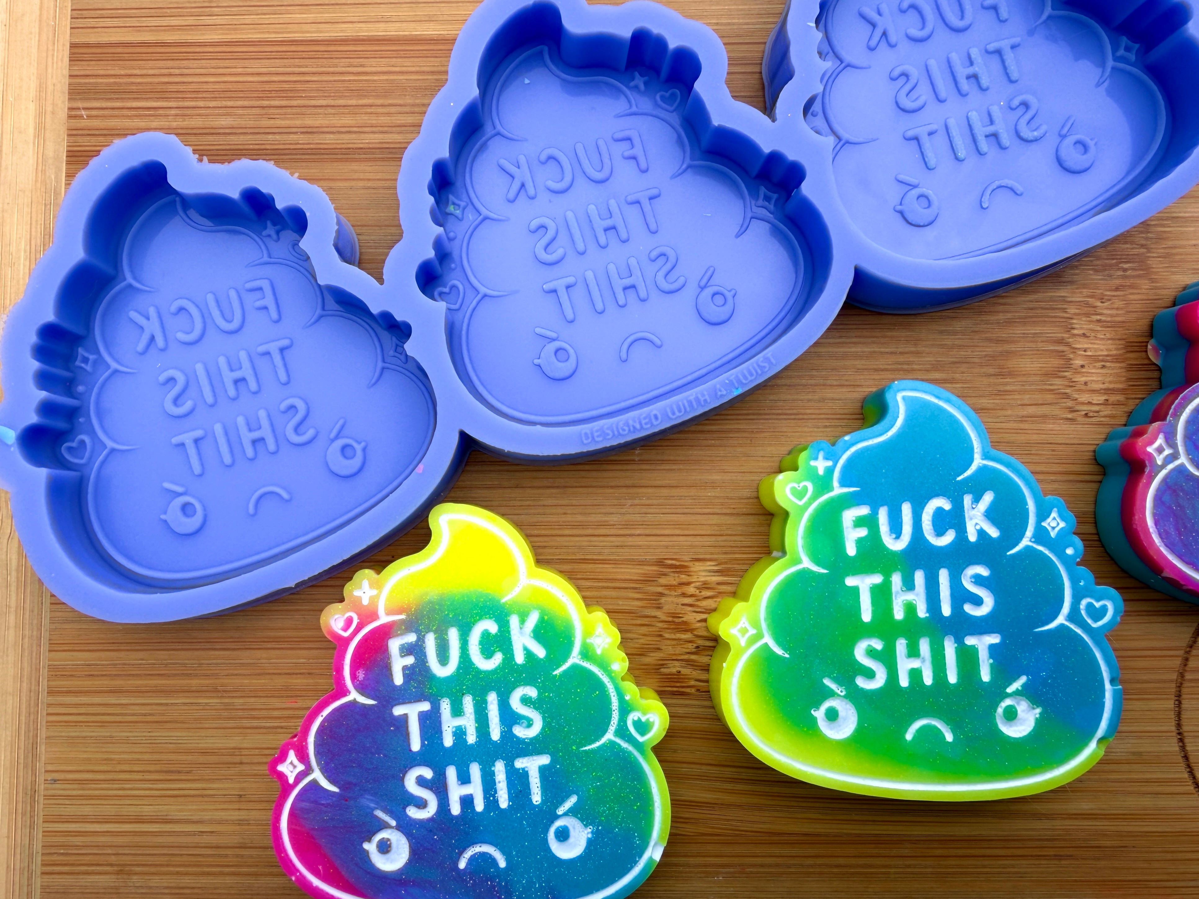 F*ck This Shit Poop Emoji Silicone Mold - 3 Cavities