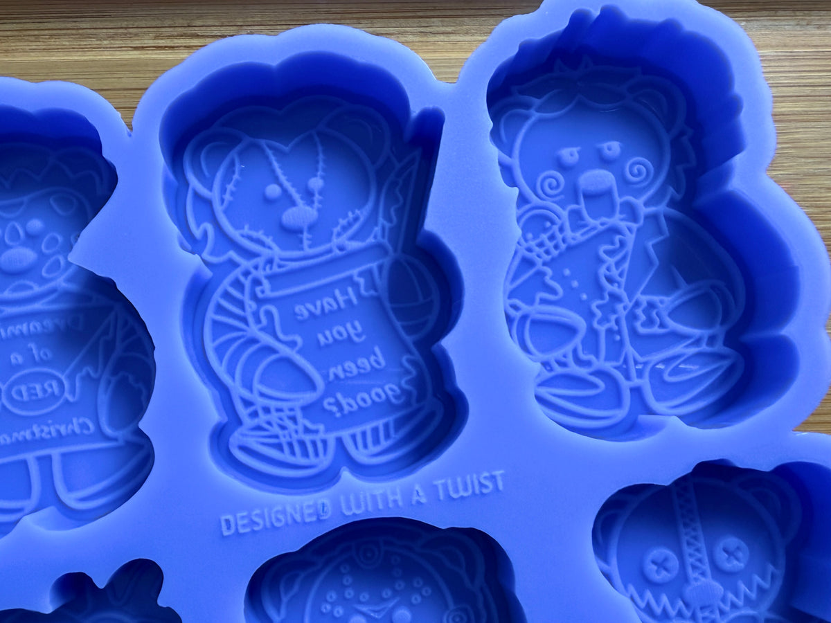 Christmas Killer Teddies Wax Melt Silicone Mold