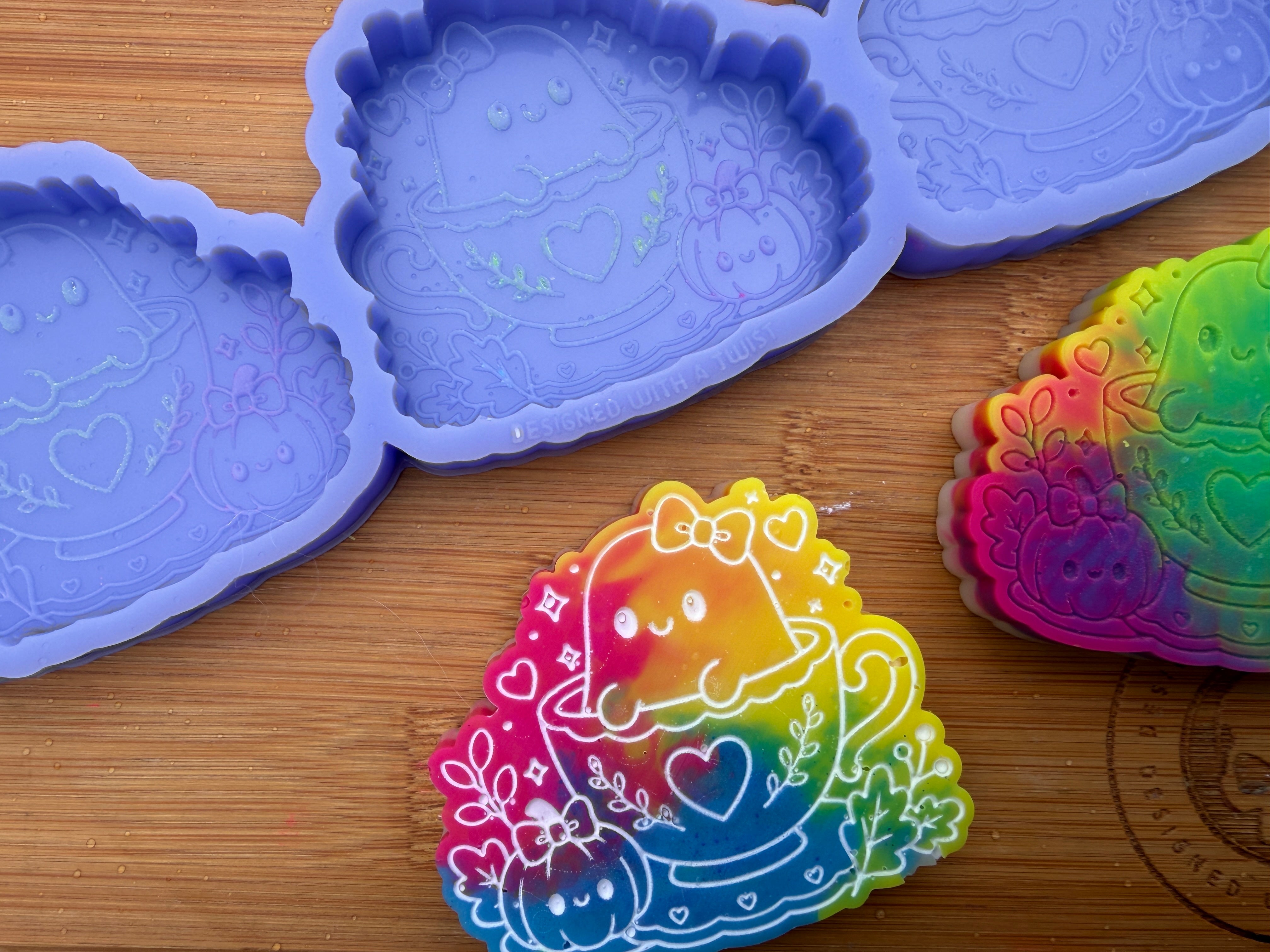 Tea Cup Ghost Silicone Mold - 3 Cavities