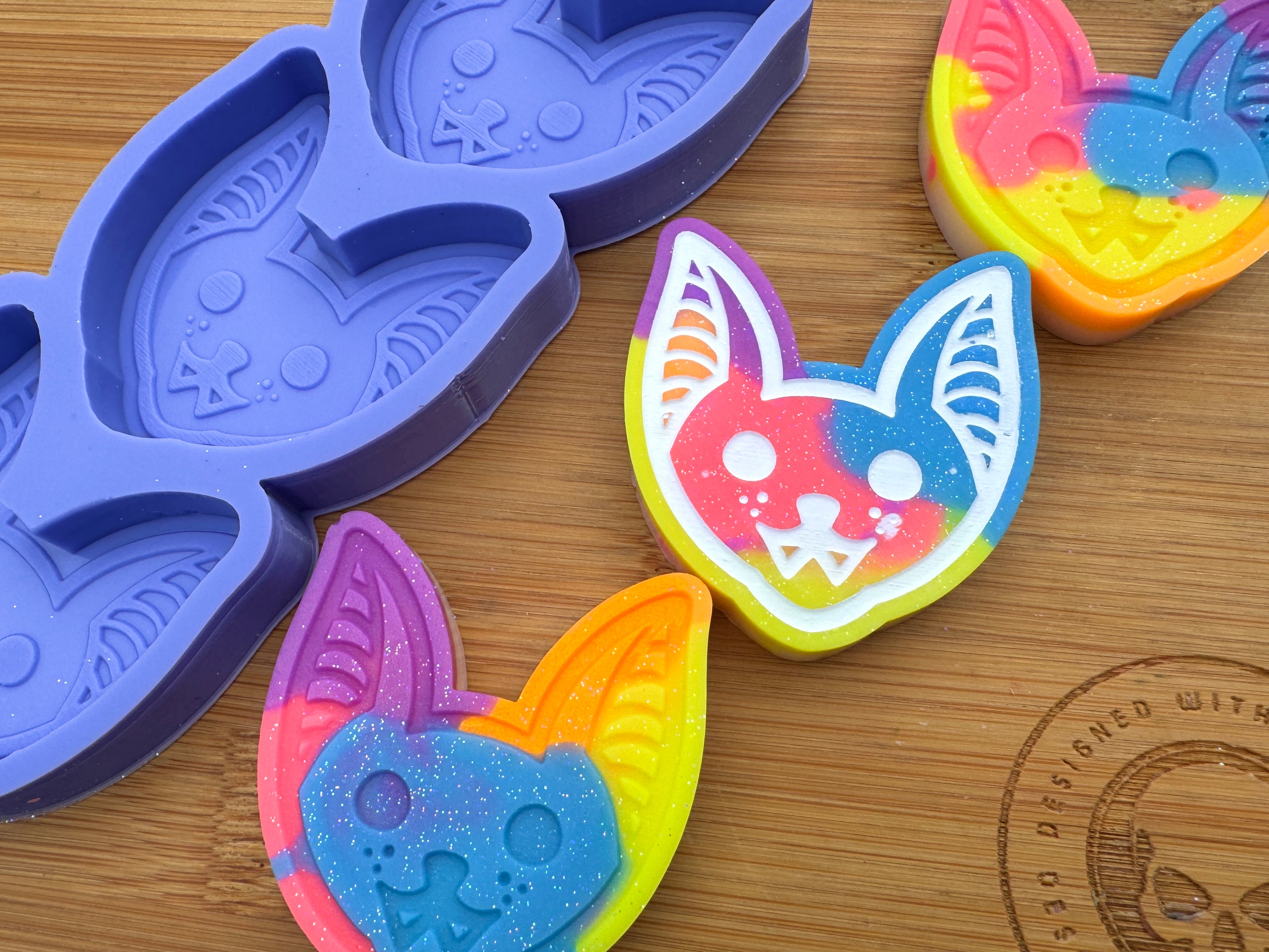 Cute Vampire Bat Face Silicone Trio Mold
