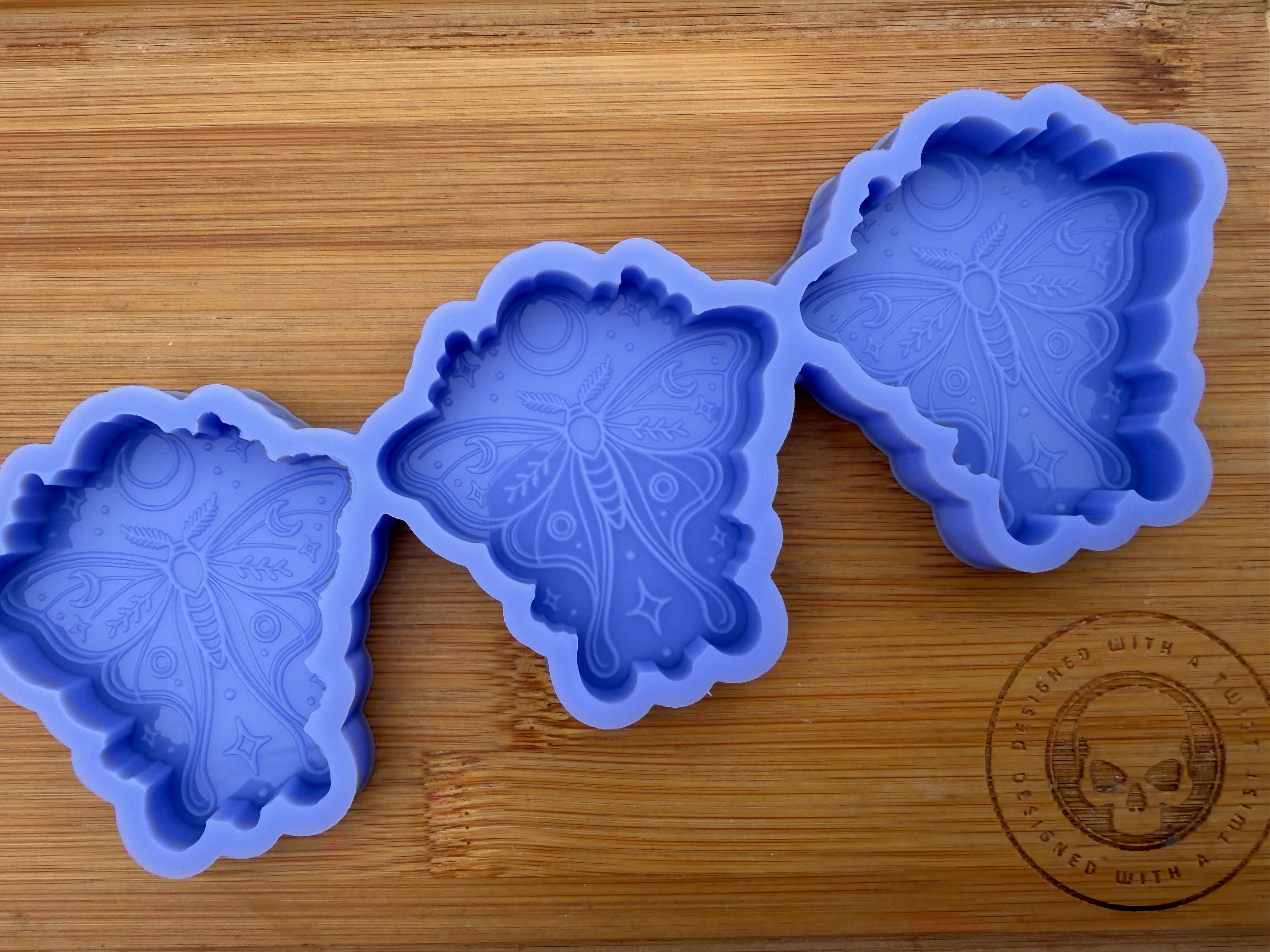 Lunar Moth Silicone Mold - 3 Cavities