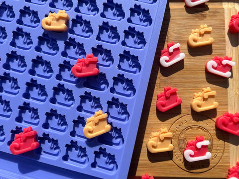 Santa Sleigh Scrape n Scoop Silicone Mold - Designed with a Twist - Top quality silicone molds made in the UK.