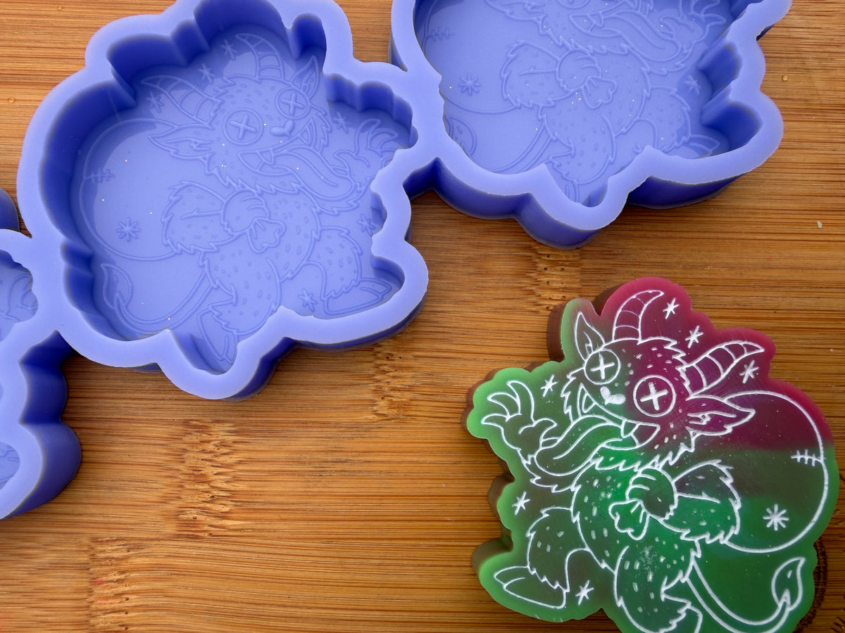 Cute Krampus Silicone Mold - 3 Cavities