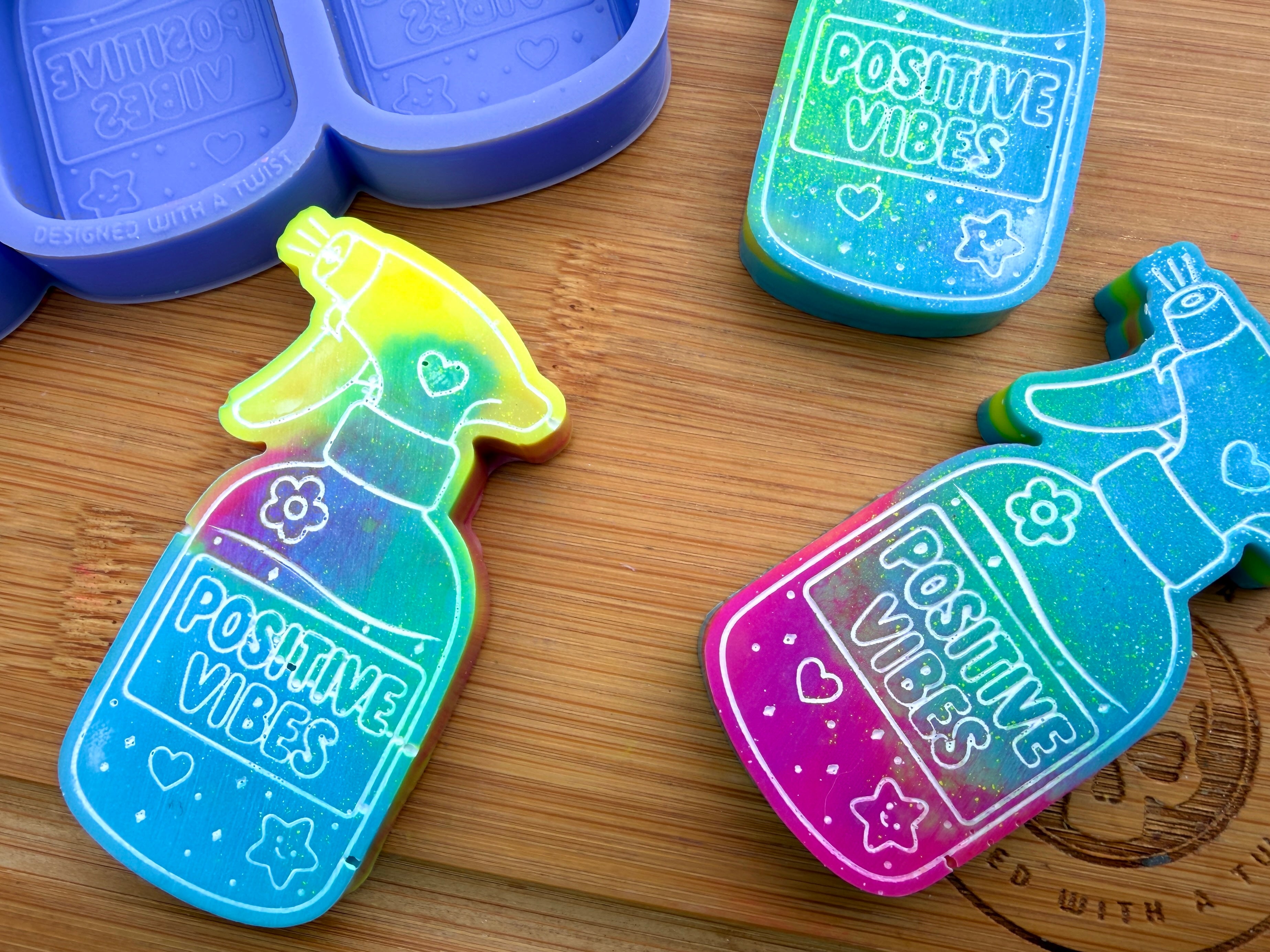 Positive Vibes Spray Silicone Mold - 3 Cavities