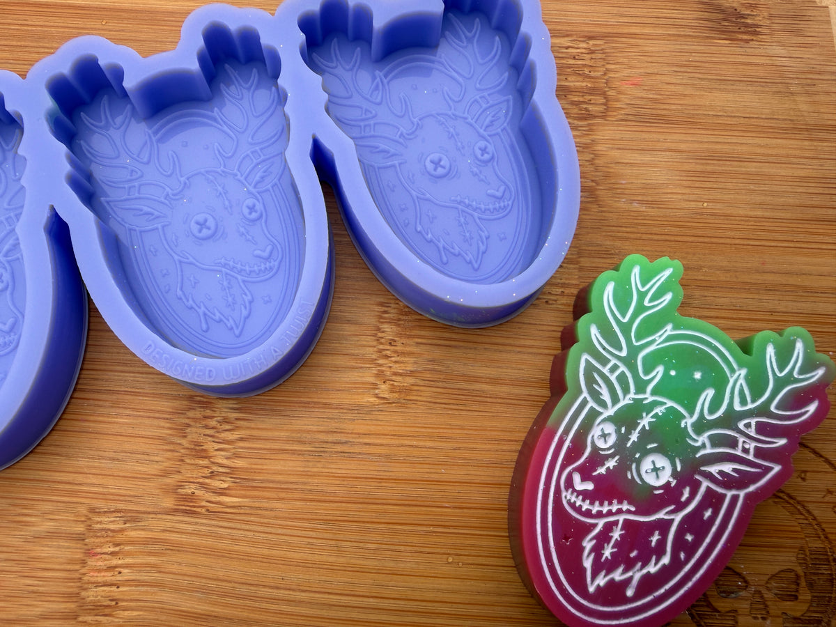 Skeleton Reindeer Silicone Mold - 3 Cavities