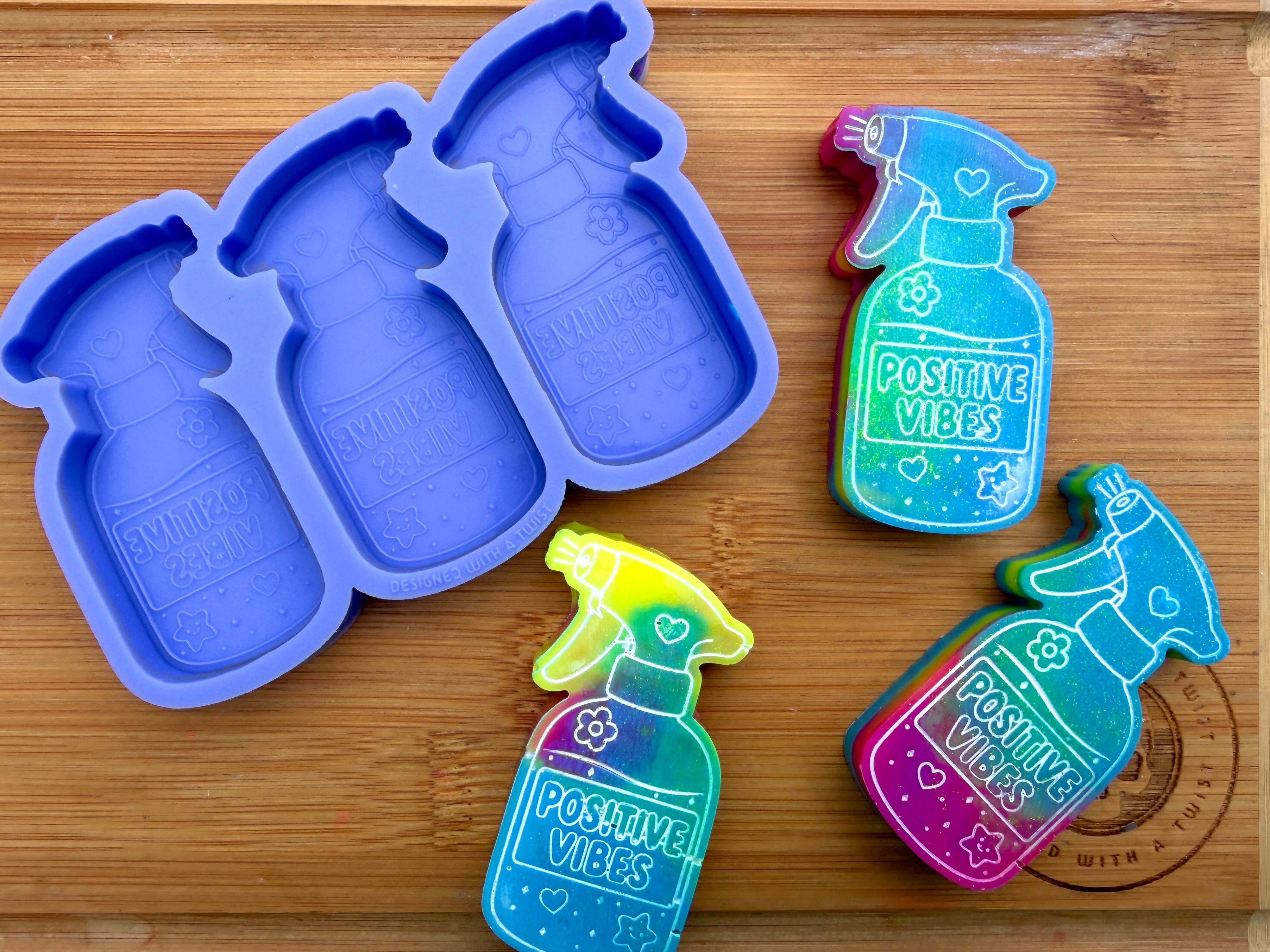 Positive Vibes Spray Silicone Mold - 3 Cavities