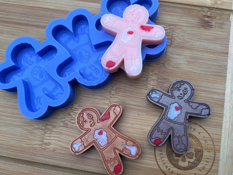 Zombie Gingerbread Man Wax Melt Silicone Mold - Designed with a Twist - Top quality silicone molds made in the UK.