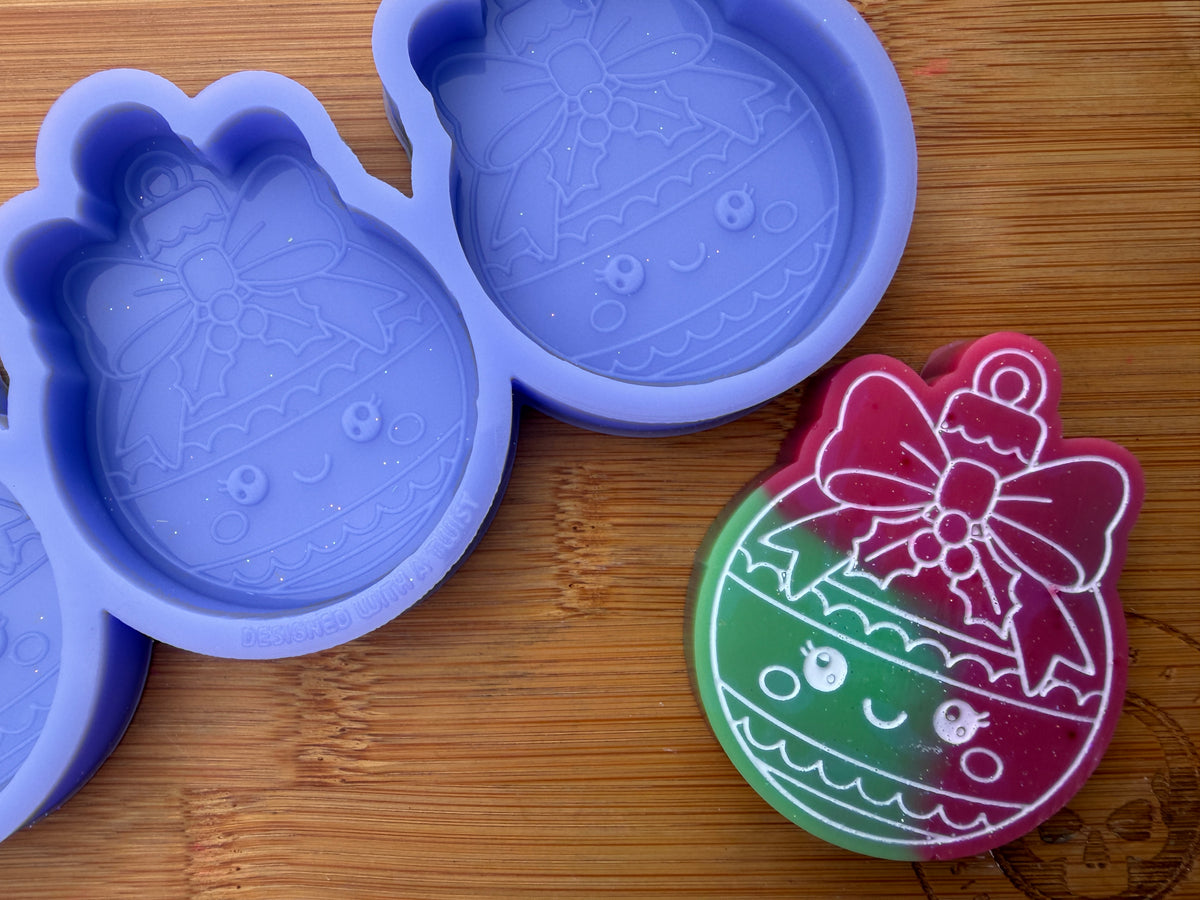 Cute Christmas Bauble Silicone Mold - 3 Cavities