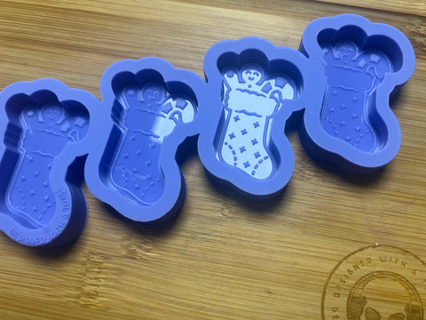 Christmas Stocking Wax Melt Silicone Mold - Designed with a Twist - Top quality silicone molds made in the UK.