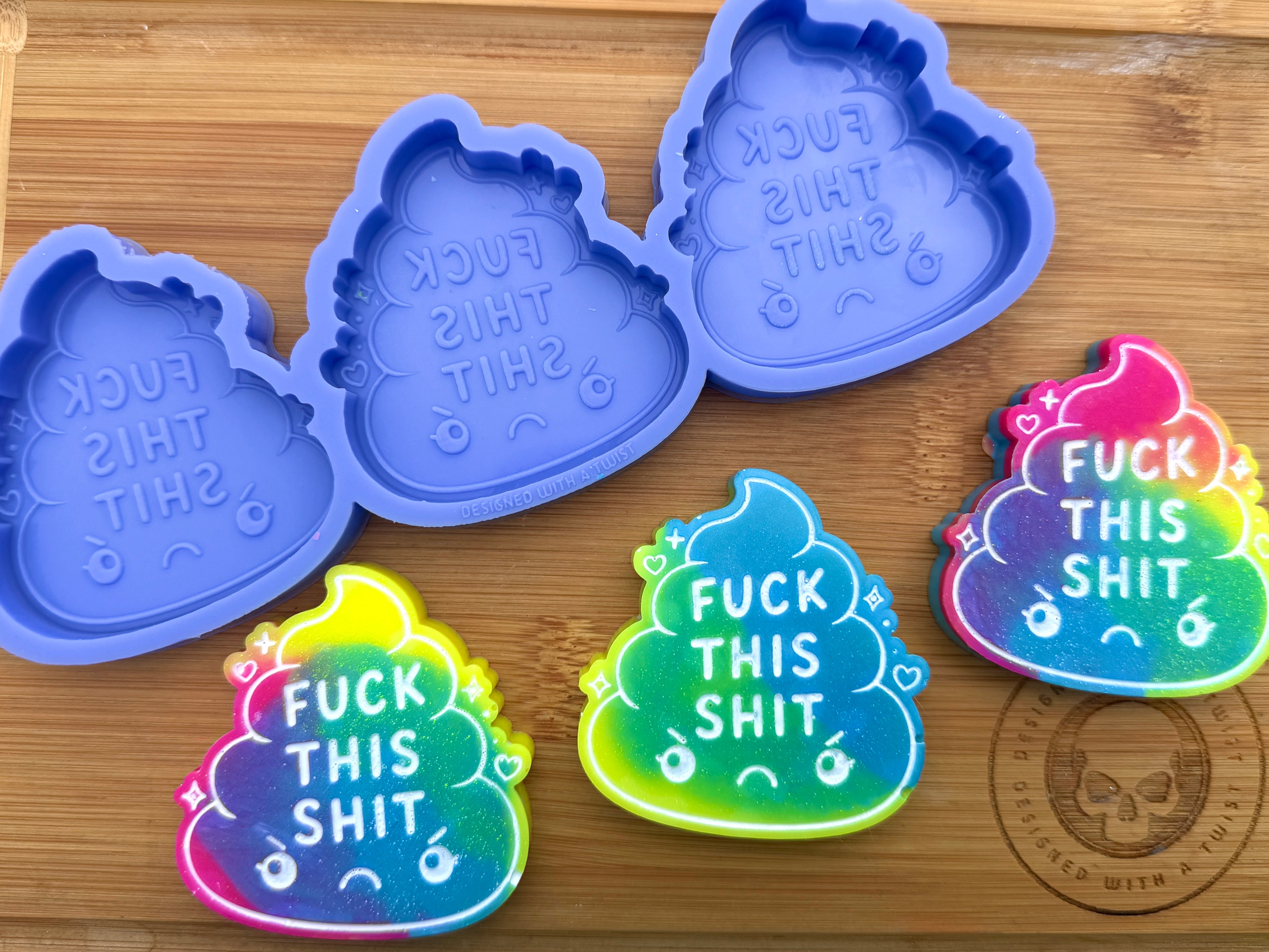 F*ck This Shit Poop Emoji Silicone Mold - 3 Cavities