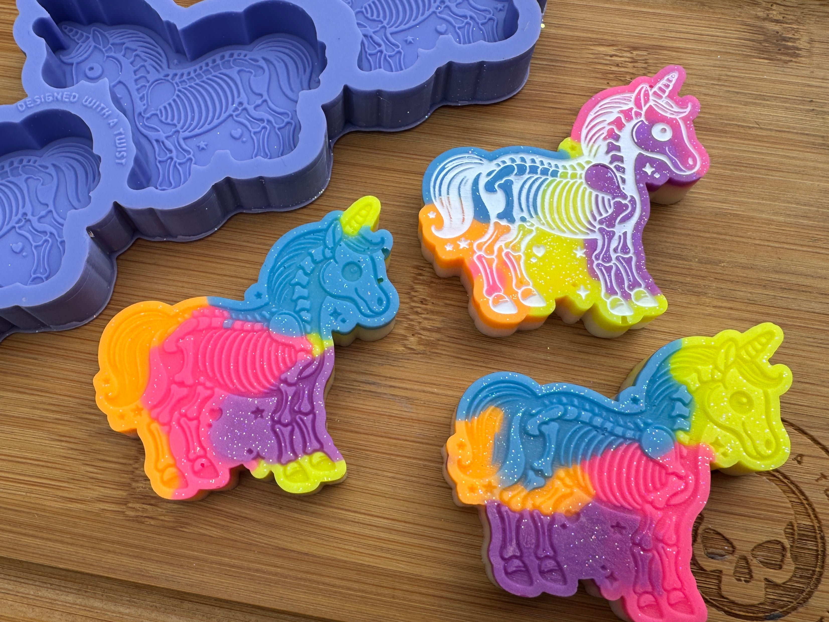 Skeleton Unicorn Silicone Trio Mold