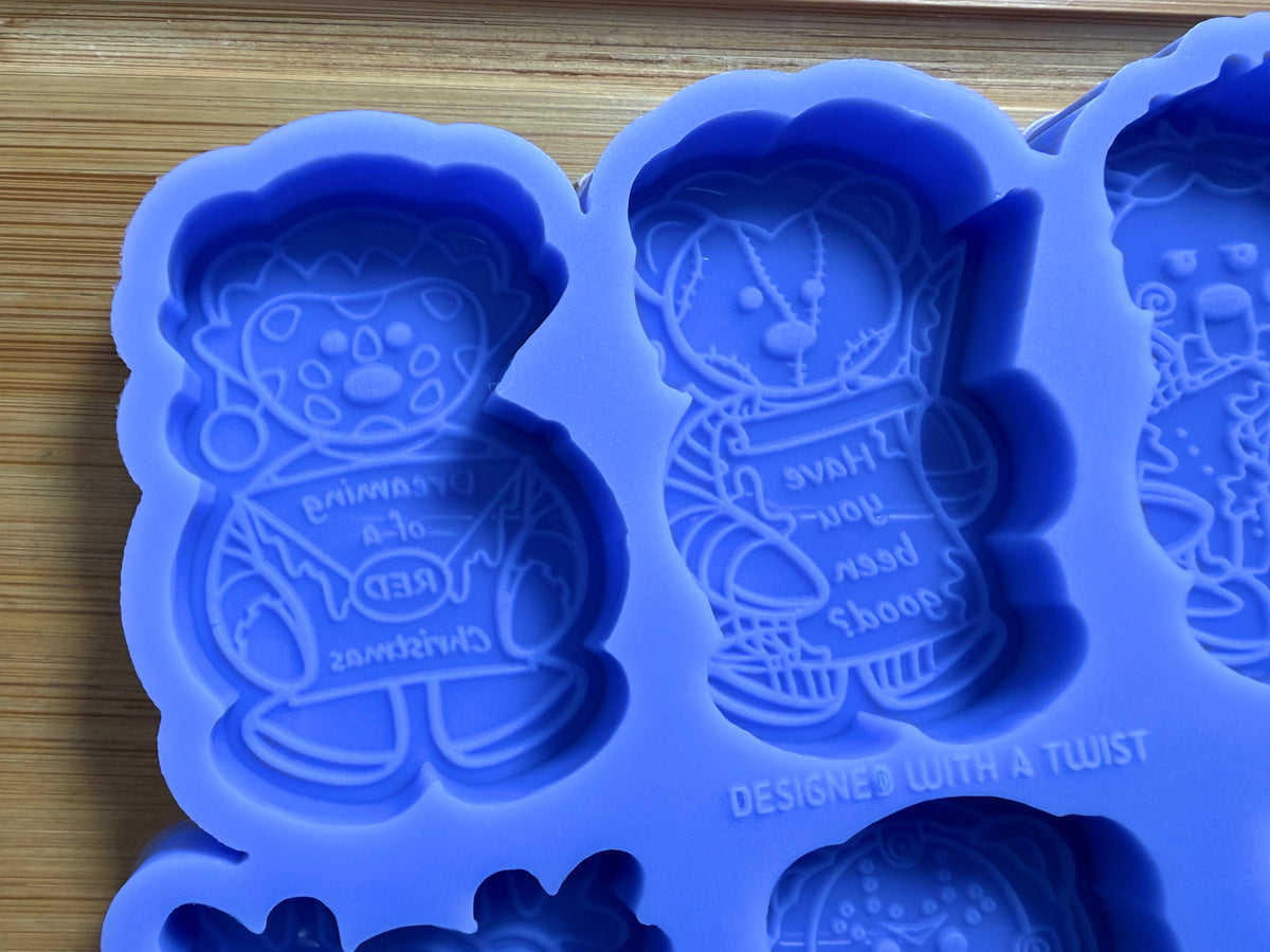 Christmas Killer Teddies Wax Melt Silicone Mold