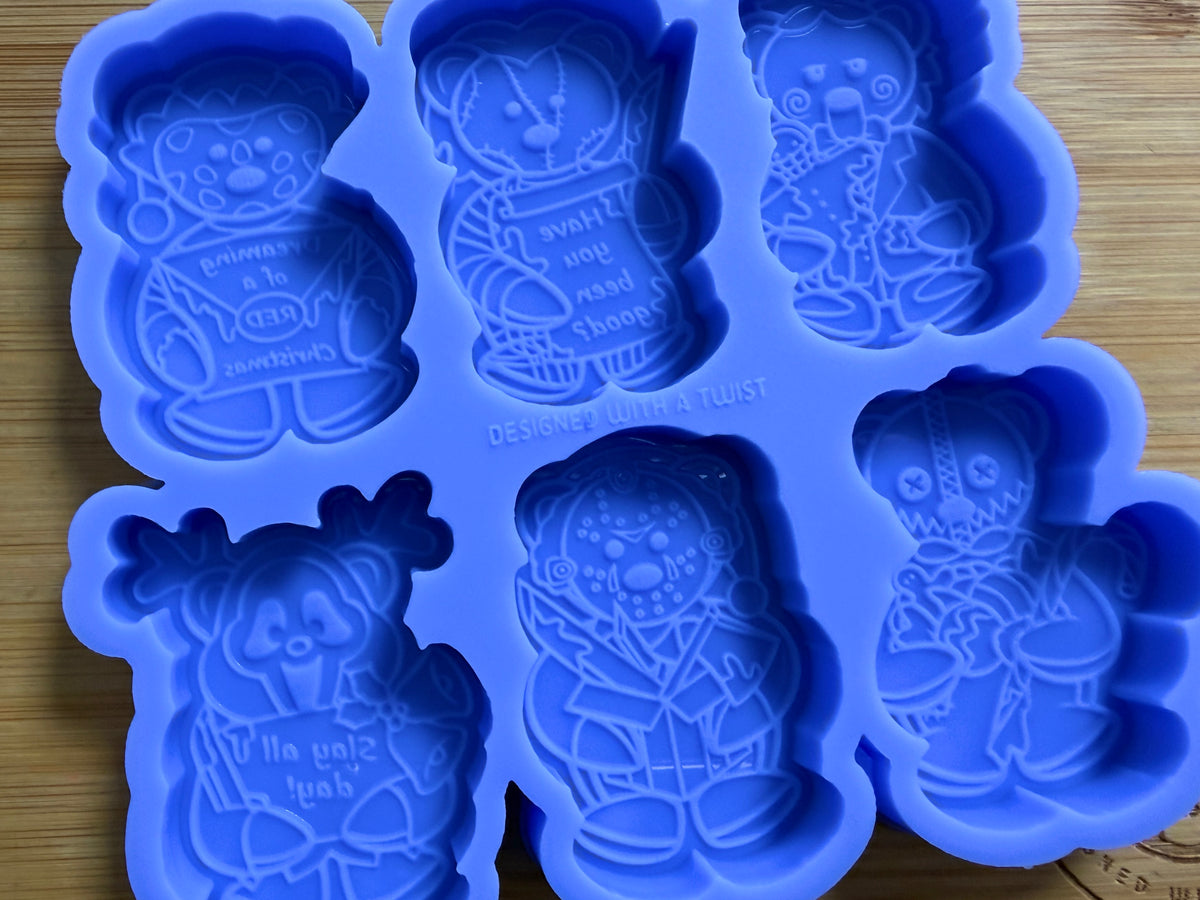 Christmas Killer Teddies Wax Melt Silicone Mold