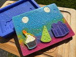 Happy Birthday Mini Slab Silicone Mold - Designed with a Twist - Top quality silicone molds made in the UK.