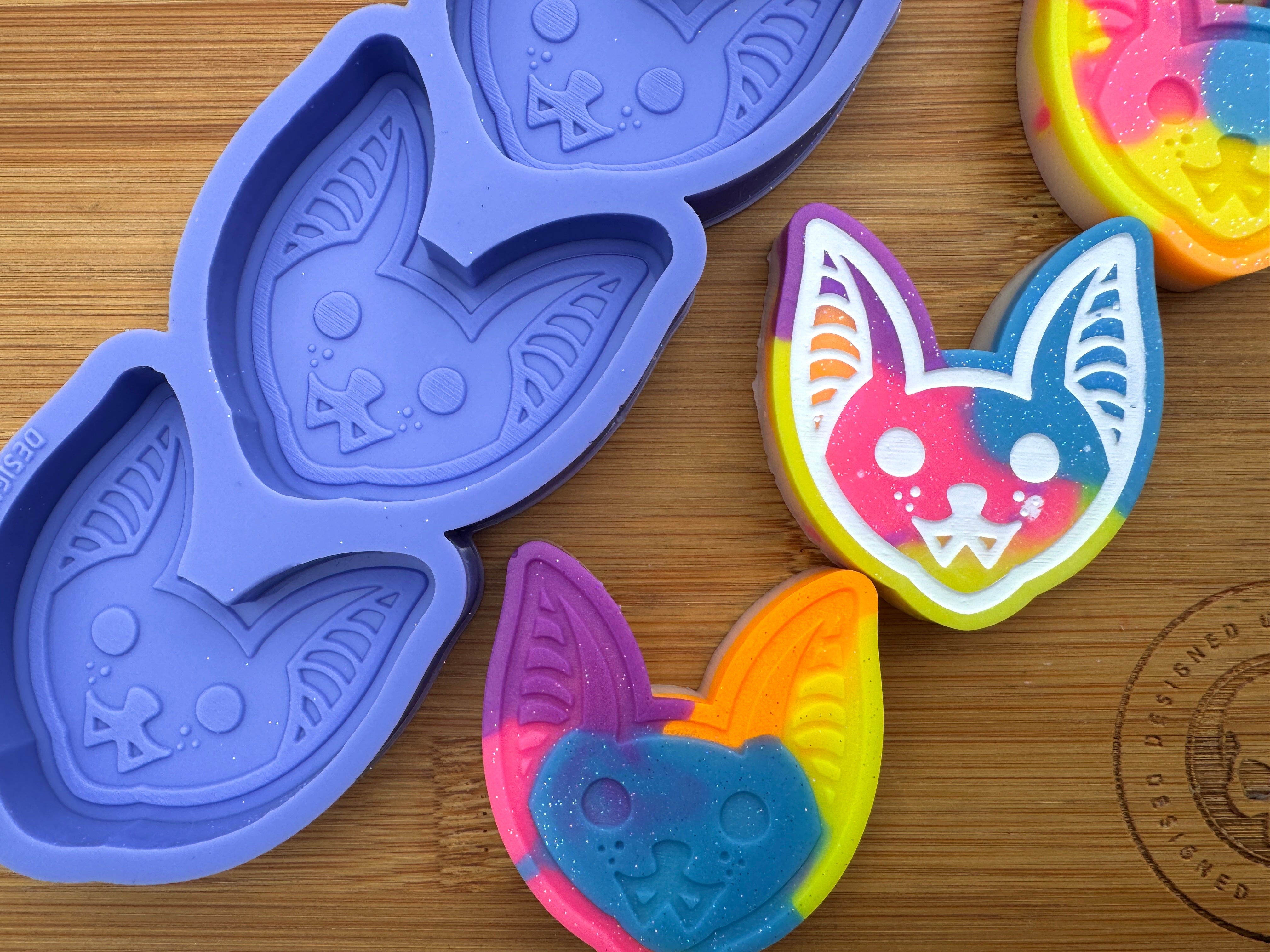 Cute Vampire Bat Face Silicone Trio Mold