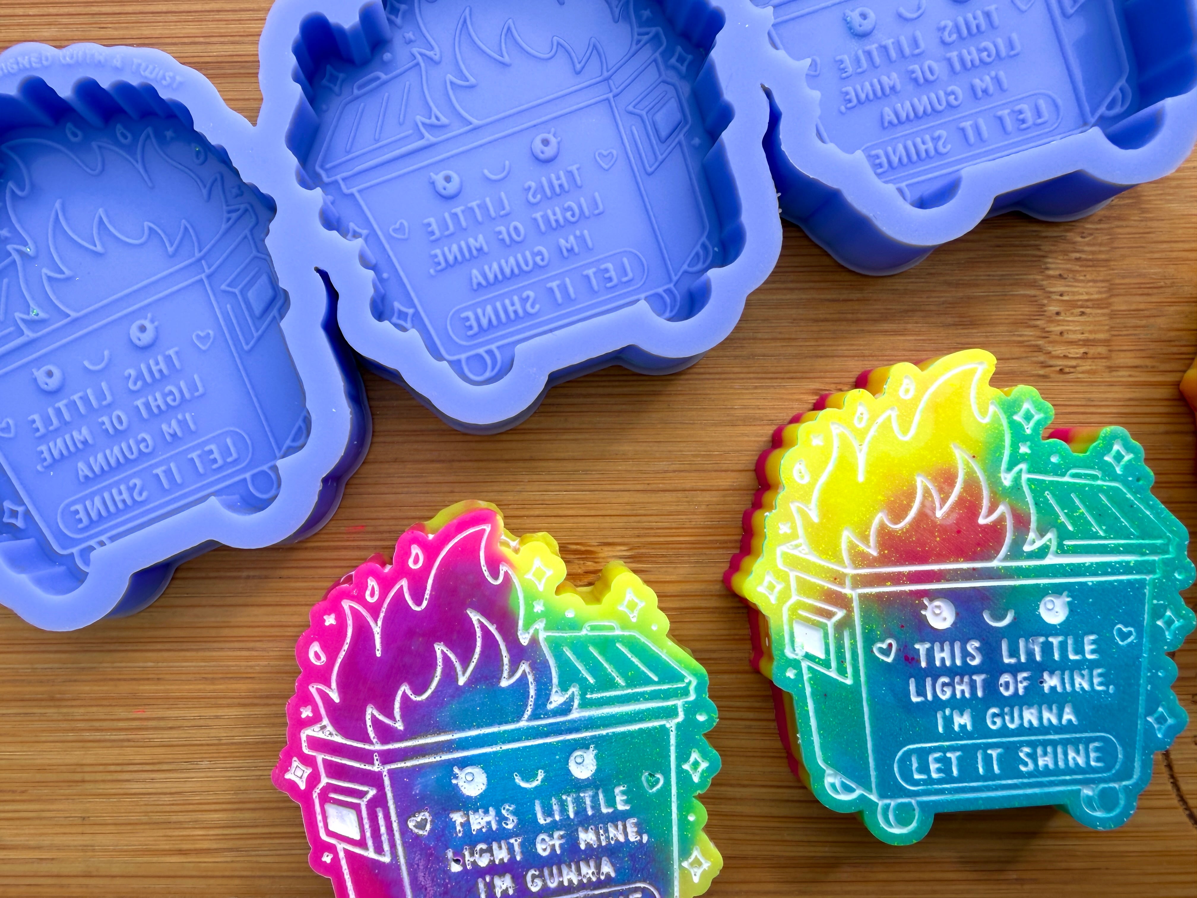 Dumpster Fire Silicone Mold - 3 Cavities