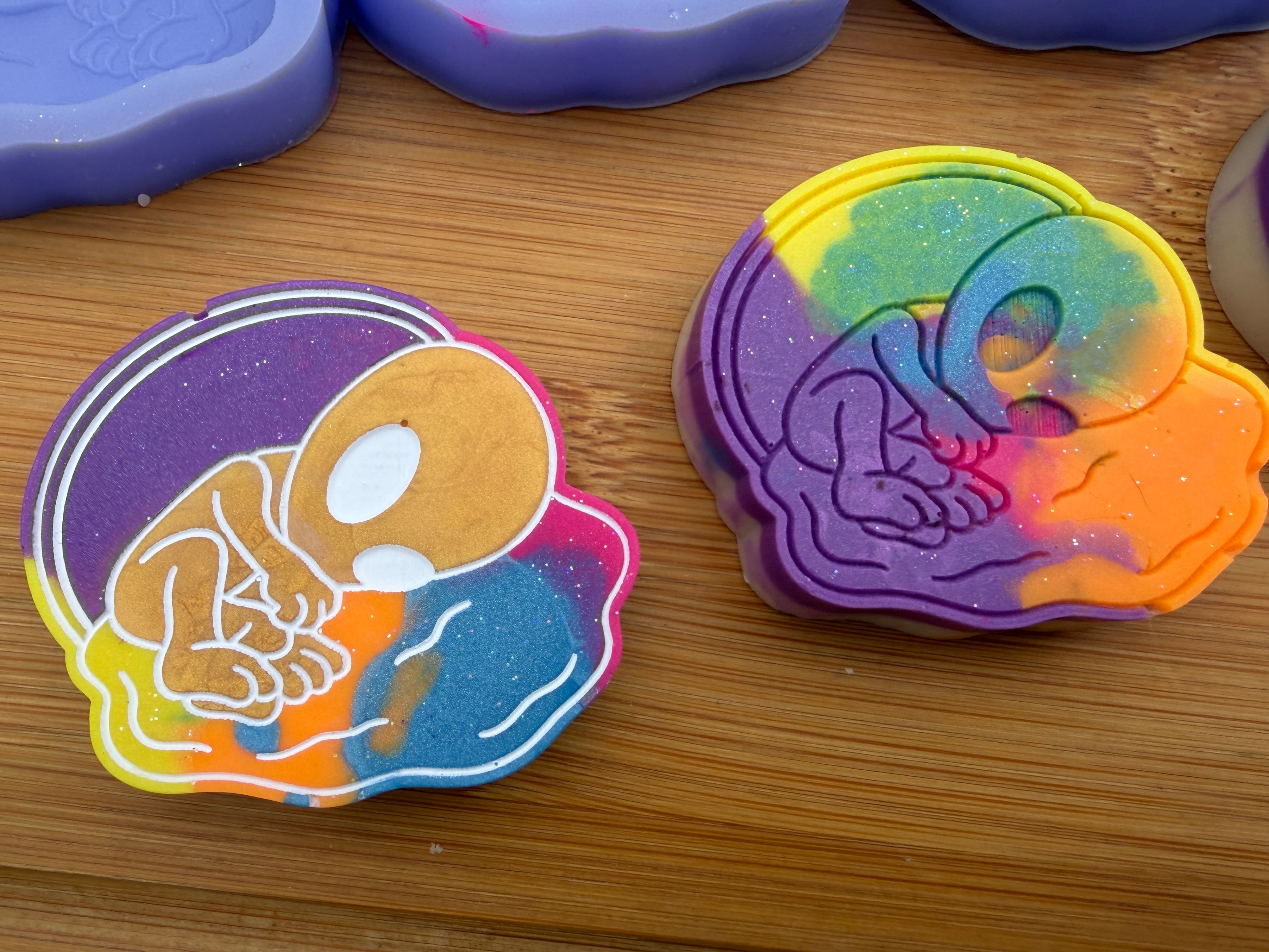 Retro Alien Baby Silicone Mold Trio