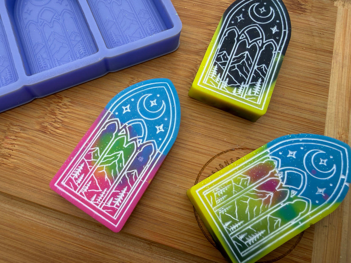 Gothic Window Silicone Mold - 3 Cavities