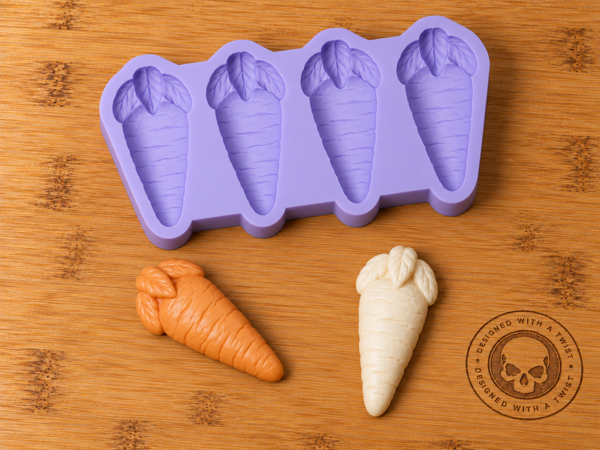 3d Carrot Silicone Mold - 4 Cavities