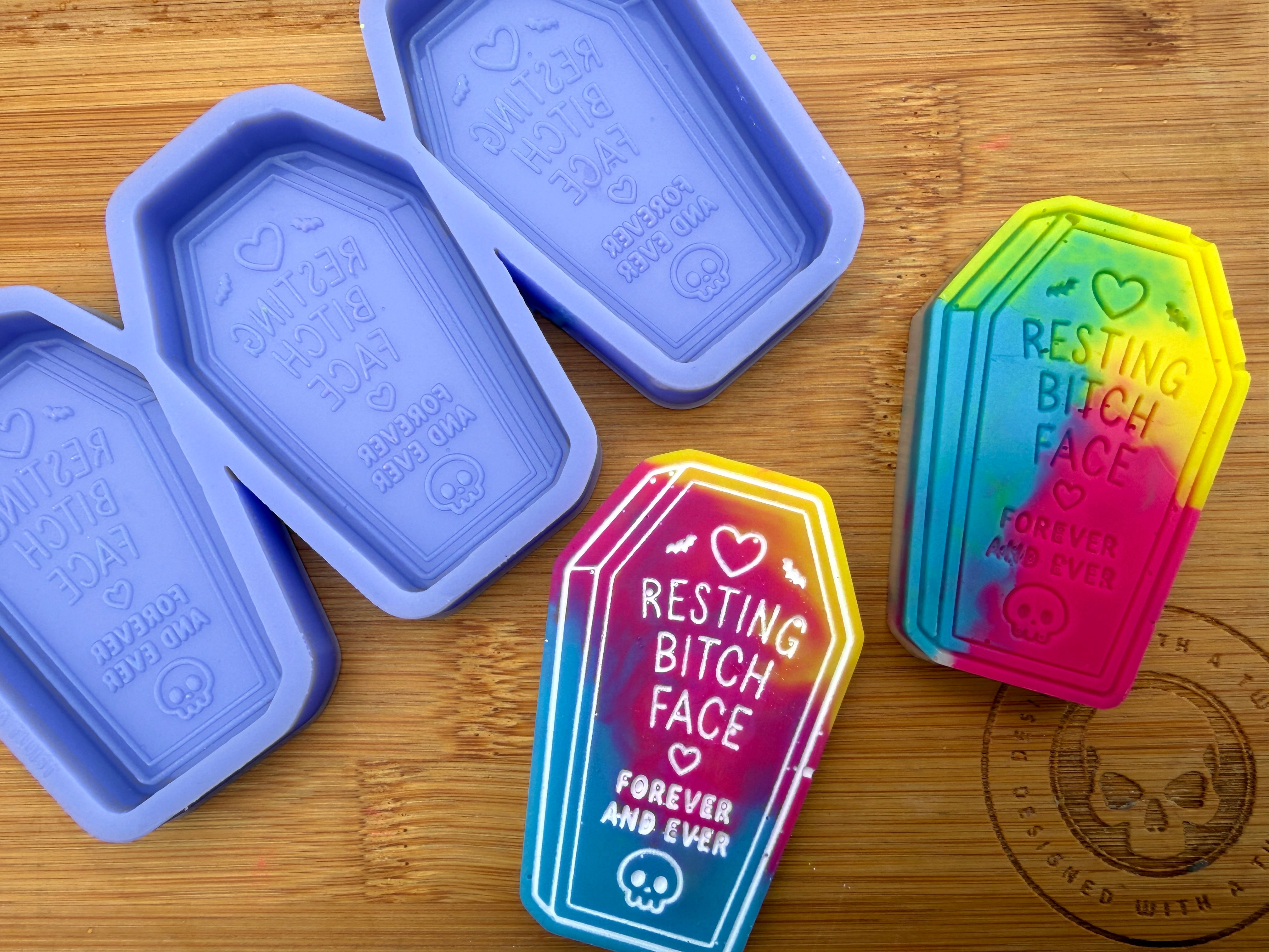 Resting B*tch Face Coffin Silicone Mold - 3 Cavities