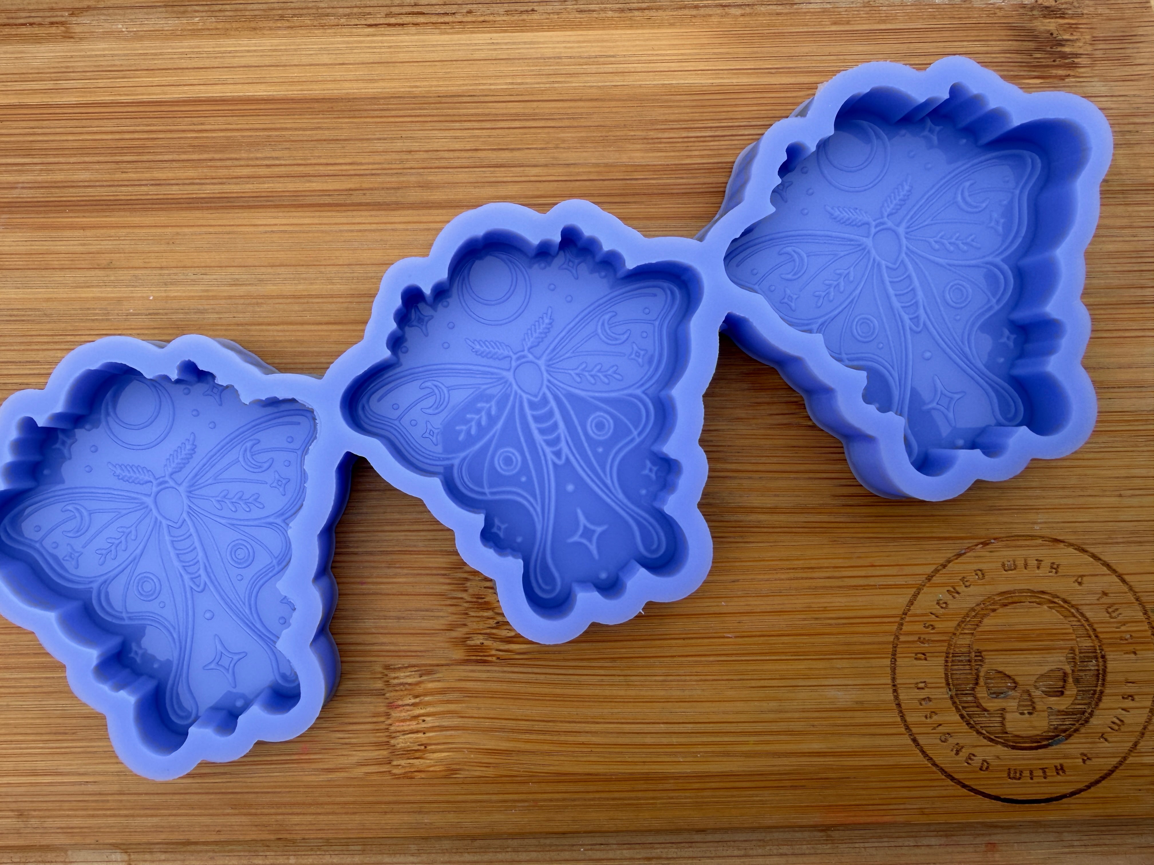 Lunar Moth Silicone Mold - 3 Cavities