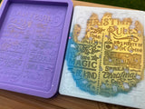 Christmas Rules Mini Slab Silicone Mold - Designed with a Twist - Top quality silicone molds made in the UK.